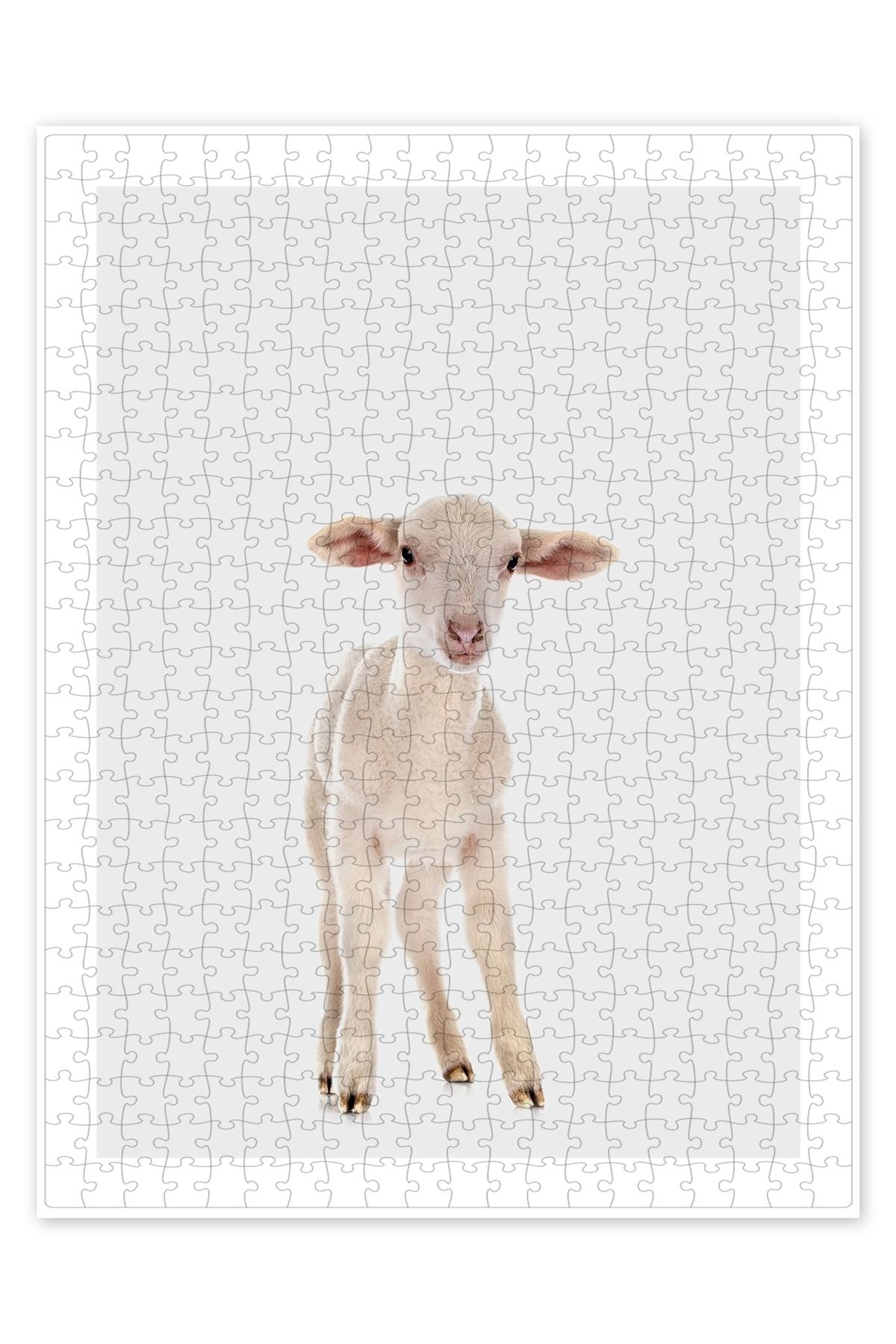 Jeronkarji Beyaz Bebek Koyun 500 Parça Puzzle Yapboz Çocuklar için Neşeli Hayvan Temalı