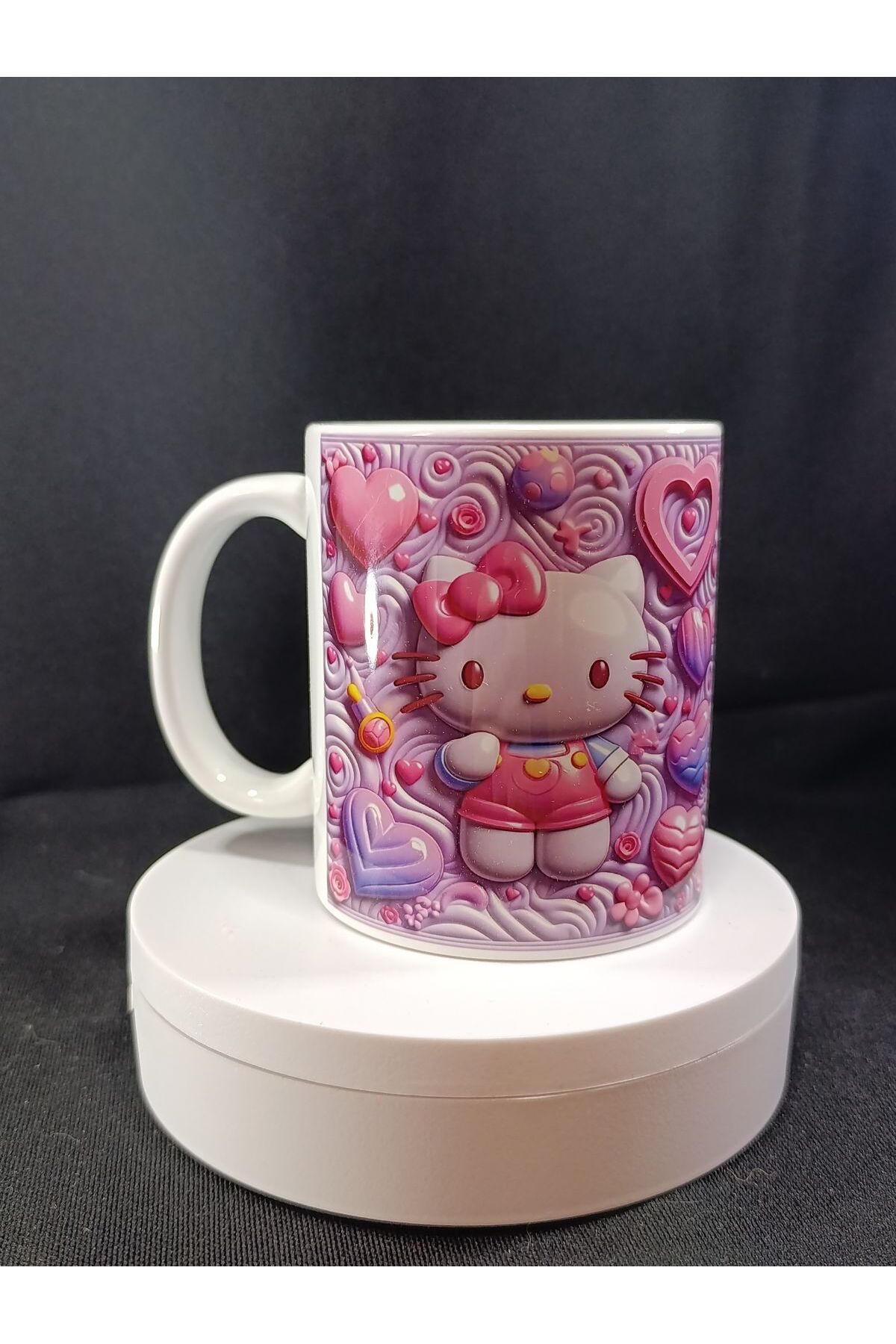 Rüyam Dizayn Love Hello Kitty 3d Kabartmalı Porselen Kupa Bardak
