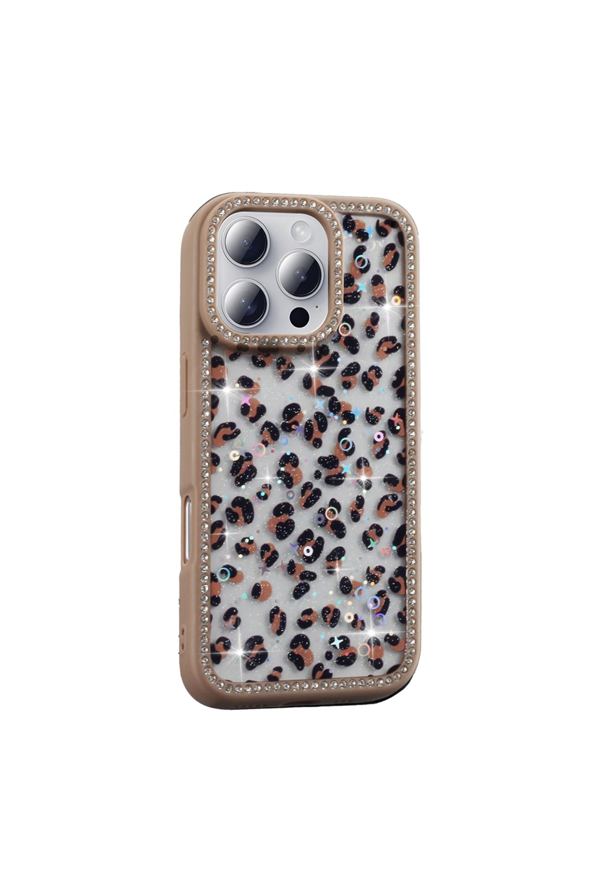 KılıfShop İphone 16 Pro Kılıf Azra Taşlı Simli