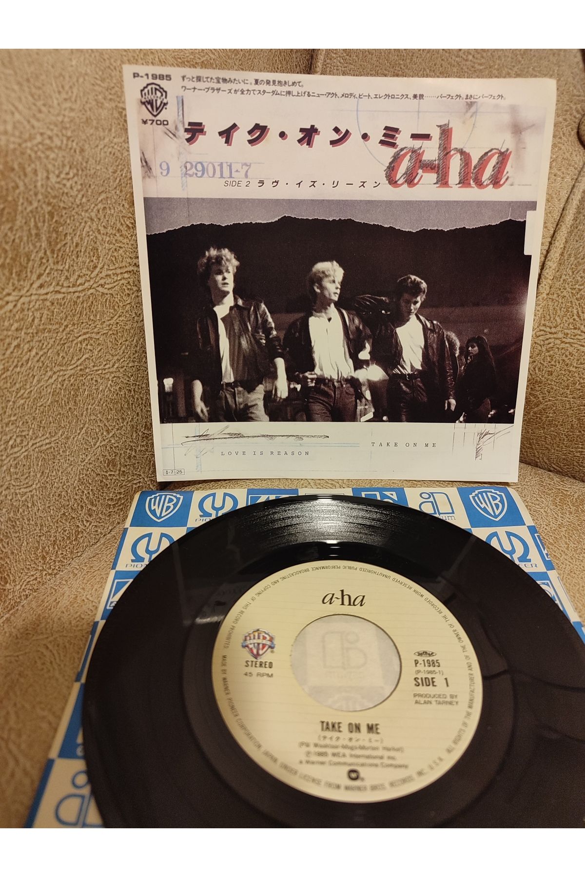 Plakperest A-HA - Take On Me - 1985 Japonya Basım 45lik Plak 2.el