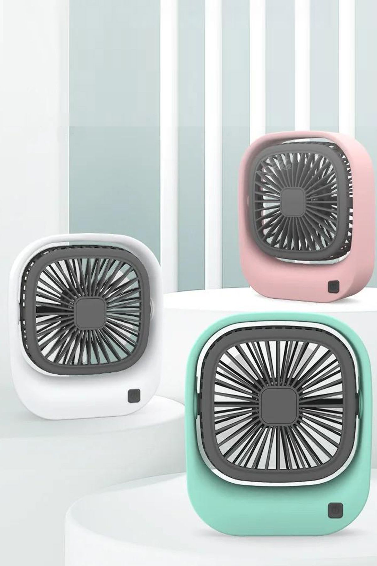 wiks Mini El Fanı Şarjlı Masa Fanı Soğutucu Pervane Taşınabilir Şarj Edilebilir Vantilatör
