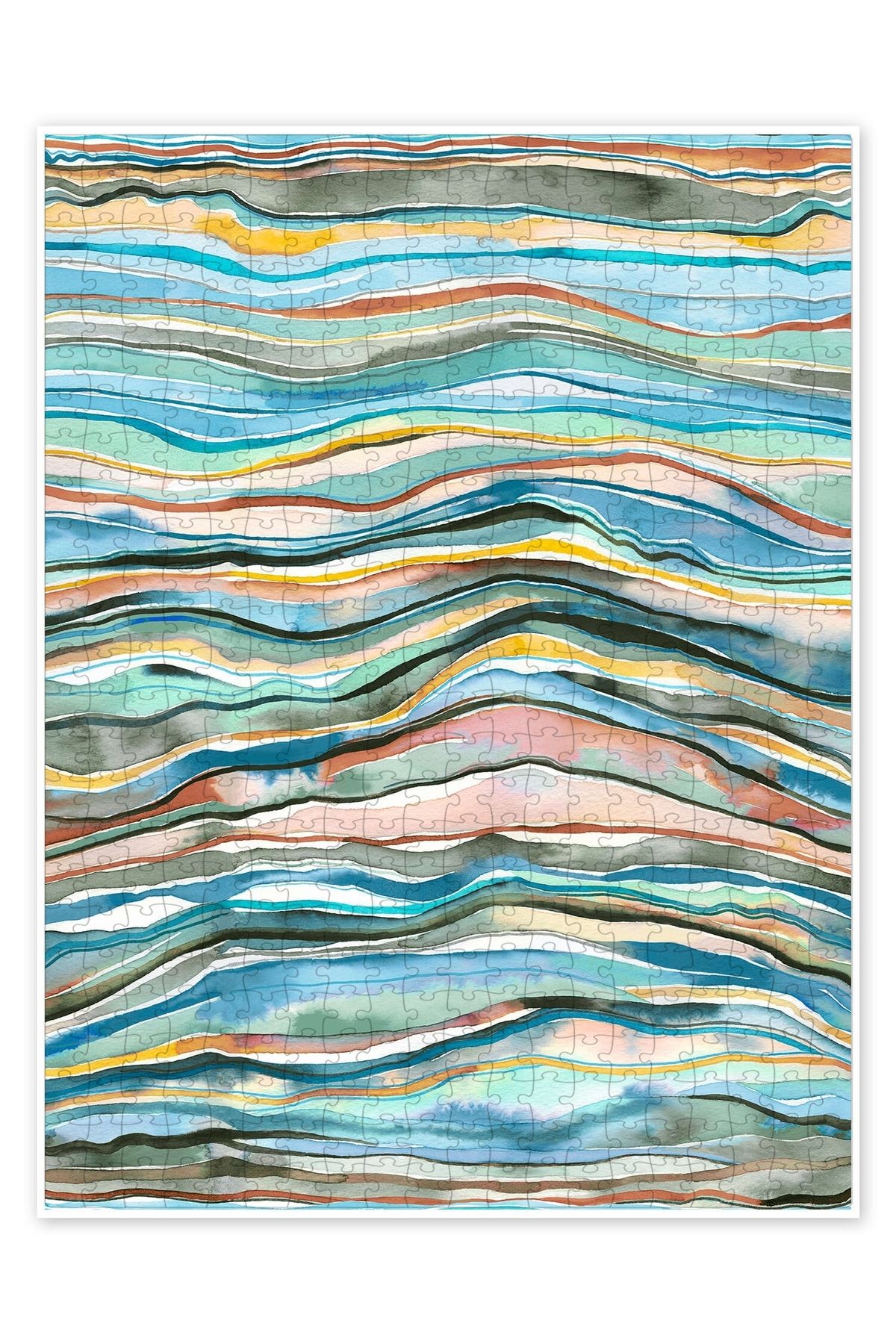 Jeronkarji Agate katmanları mavi 500 Parça Puzzle Yapboz Bohem Soyut Sanat Temalı