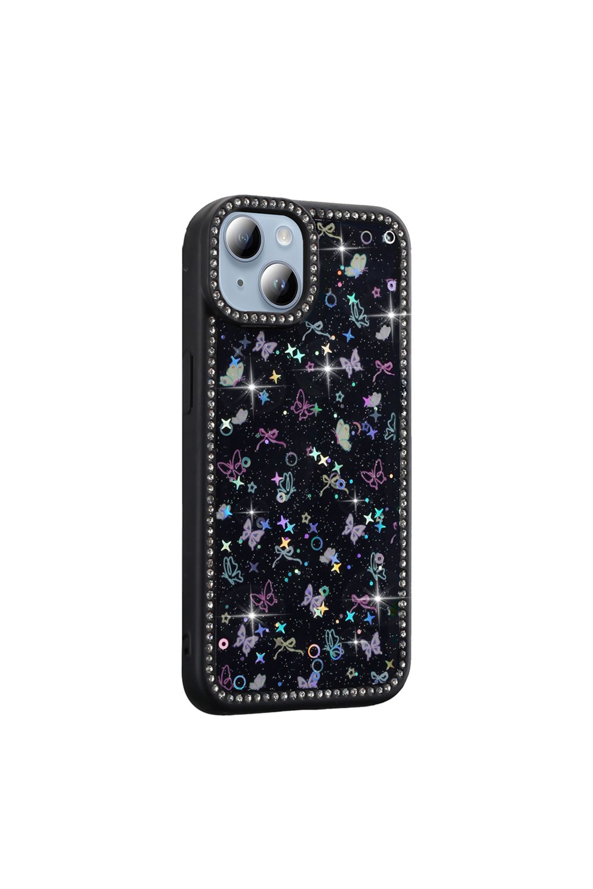 KılıfShop İphone 14 Kılıf Azra Taşlı Simli