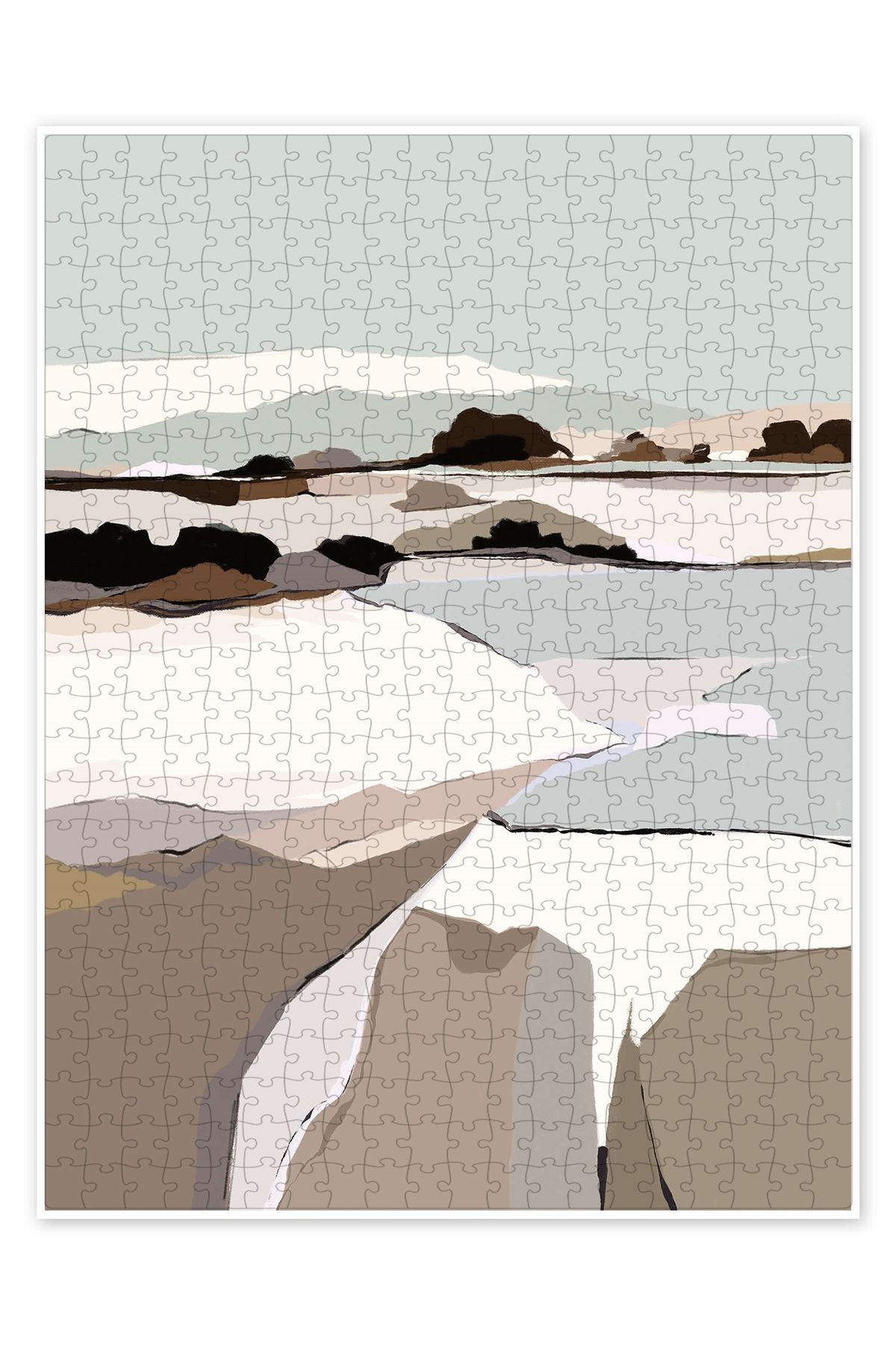 Jeronkarji İskandinav Manzarası 500 Parça Puzzle Yapboz Bohem Soyut Sanat Temalı