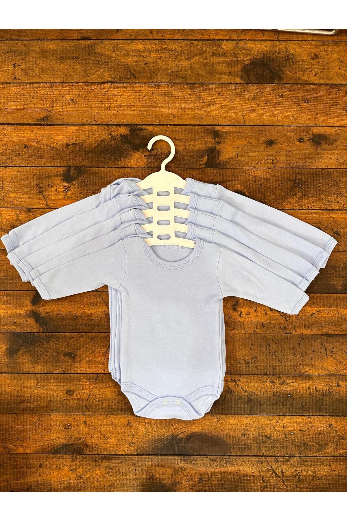 Sweet Baby Shop %100 Pamuk 5'li Bebek Mavi Uzun Kollu Body