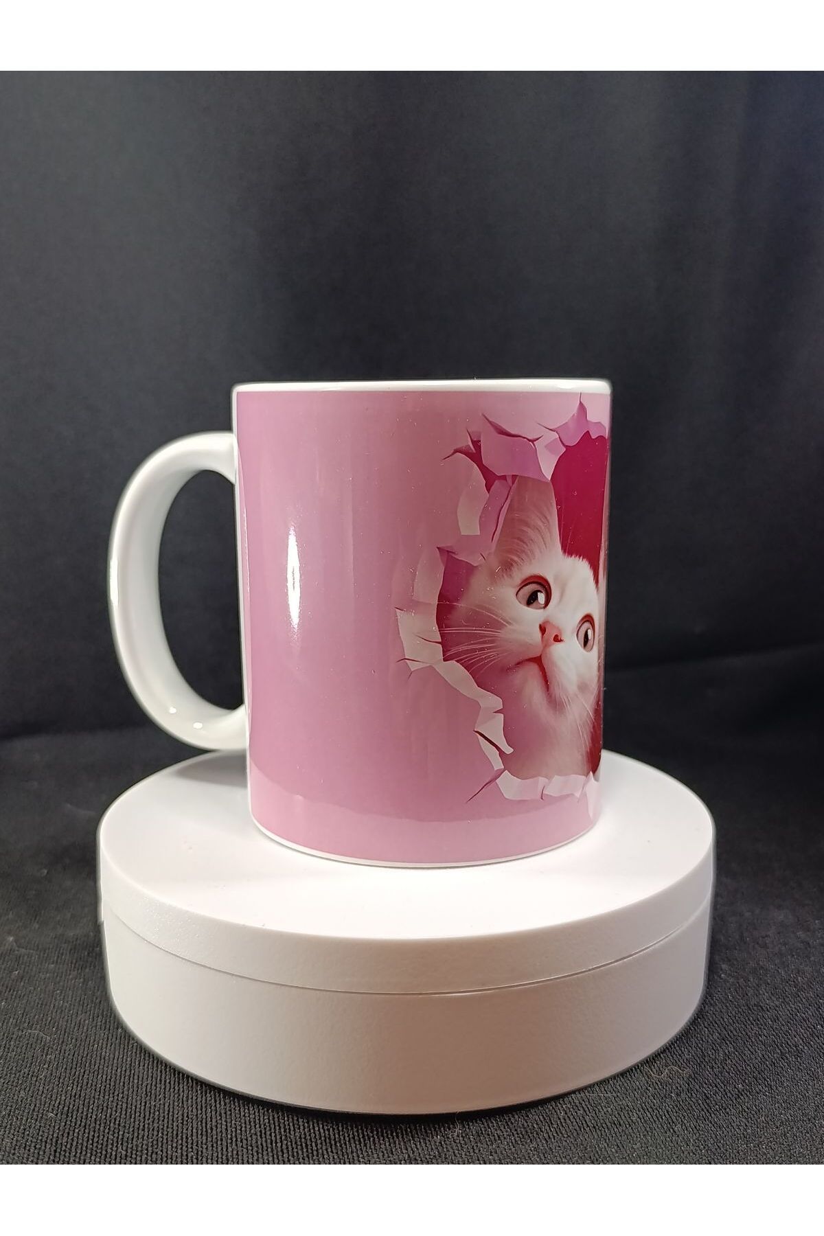 Rüyam Dizayn Çift Kedi Temalı Porselen Kupa Bardak