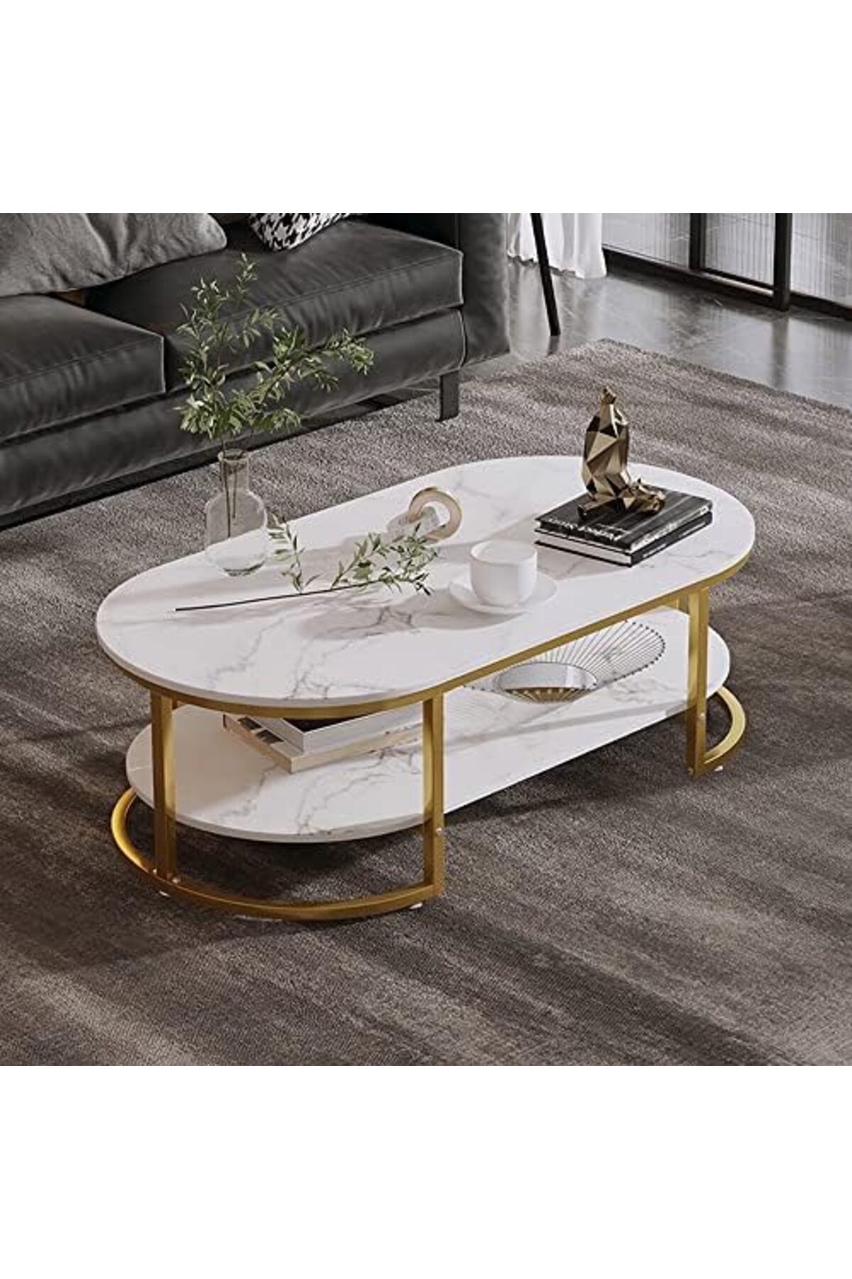 Generic-2 Tier Center Table Coffee Table, Living Room Sofa Side Table Simple Design Coffee Table Round Coffe 5