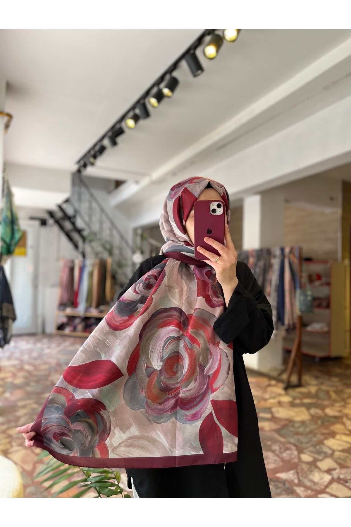 Neva Gül Desen Pamuk Şal