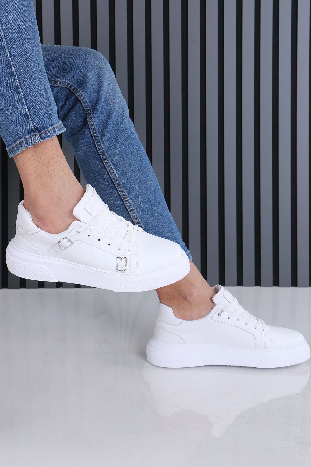 sauron Madrid Model Erkek Casual Spor Ayakkabı Çift Tokalı Ortopedik Tabanlı