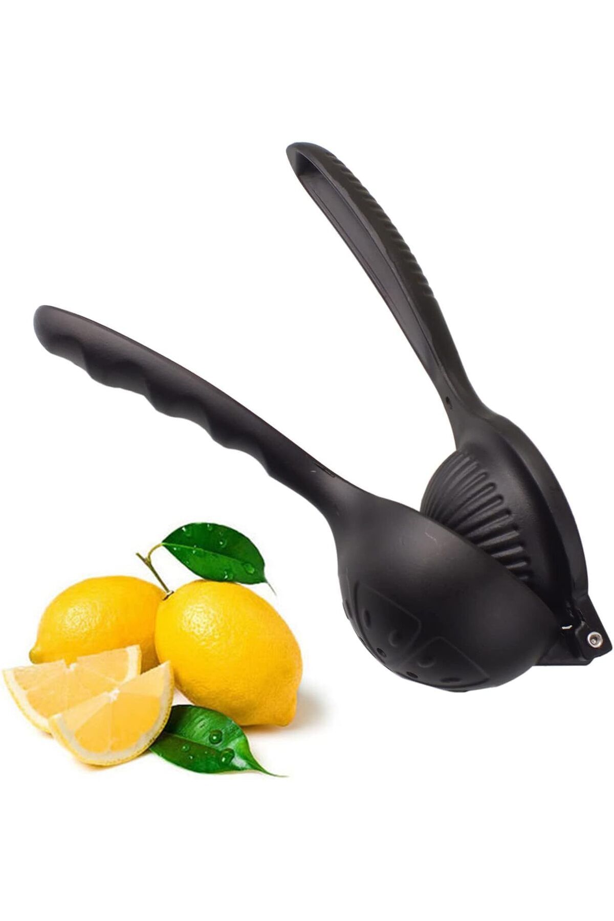 Mu Art Ahşap Döküm Limon Sıkacağı Limon Presi Büyük Boy 24Cm, Siyah Metal Limon Sıkacağı, Döküm Naranciye Sıkaca