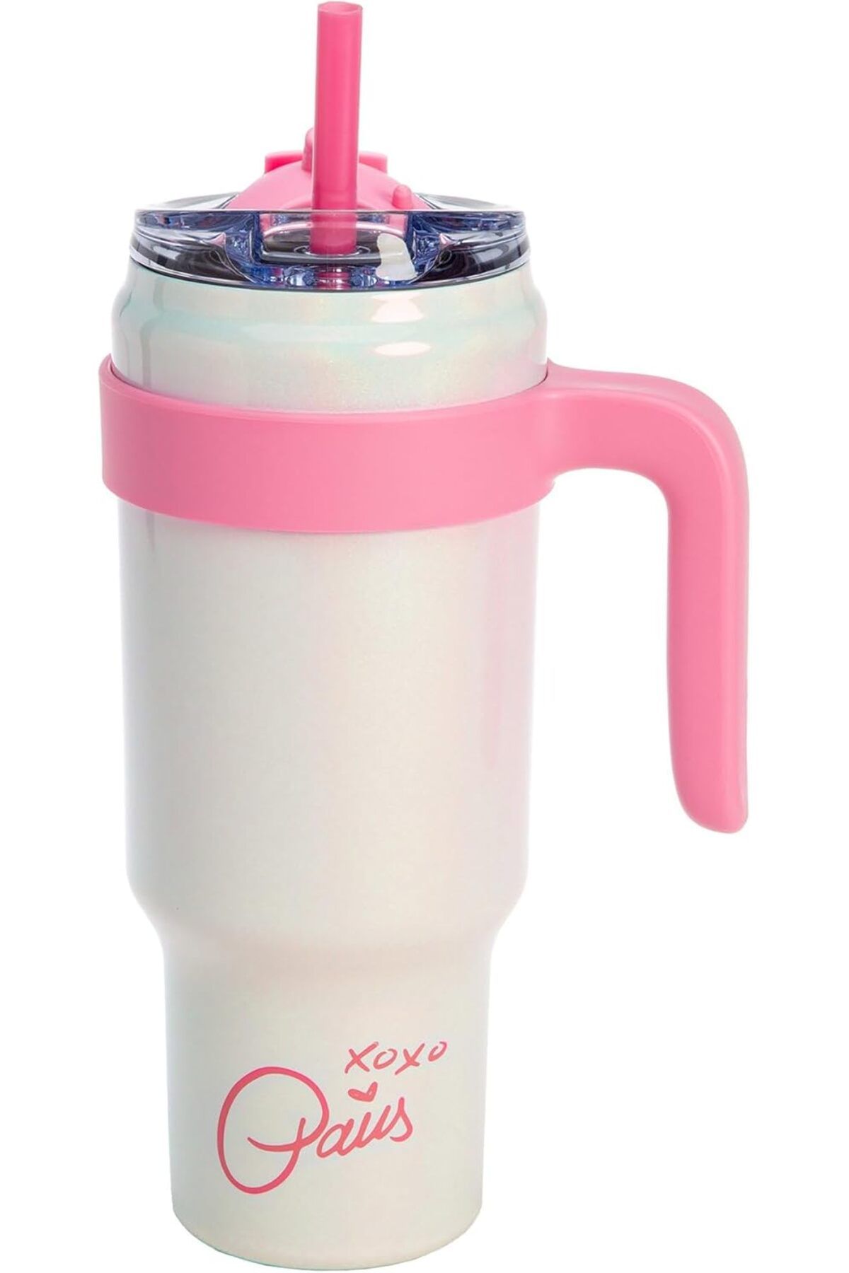 Paris Hilton 1,1 Litre İçecek Şişesi, Paslanmaz Çelik, Pipetli, Yalıtımlı, Pembe