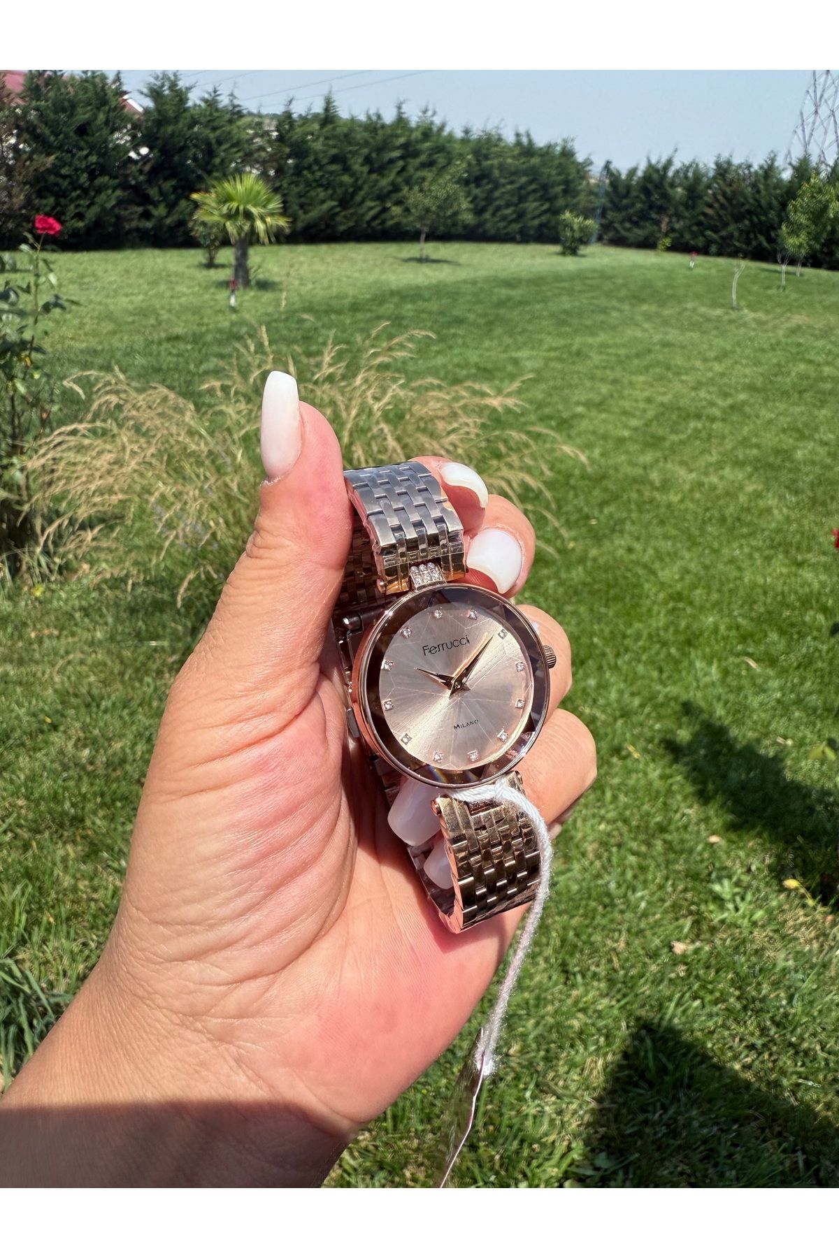 ACCESSORYHUB “Zarif Taş Detaylı Kadın Kol Saati - Rose Gold Gümüş Metal Kordon”