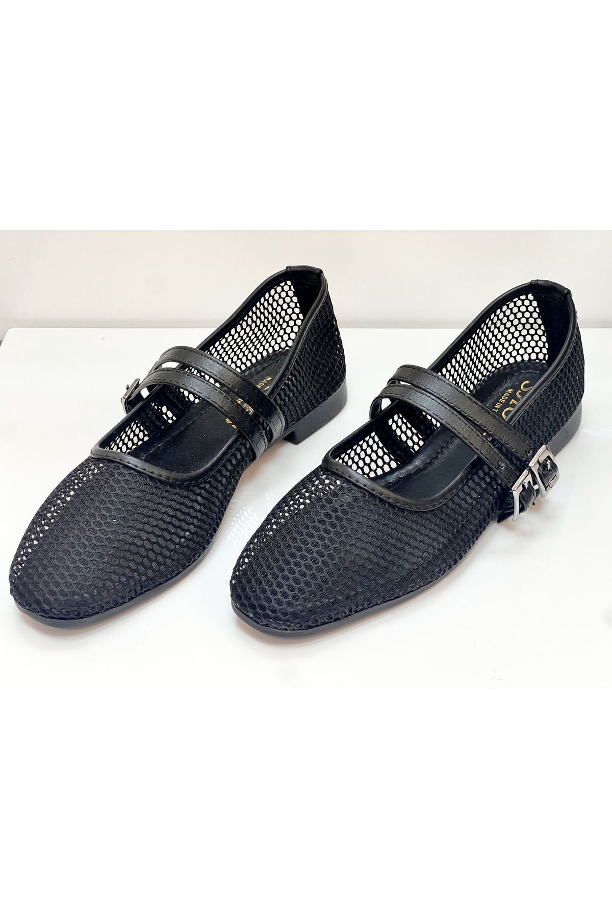 MRZ SHOES KADIN ÇİFT TOKA DETAYLI FİLELİ BABET