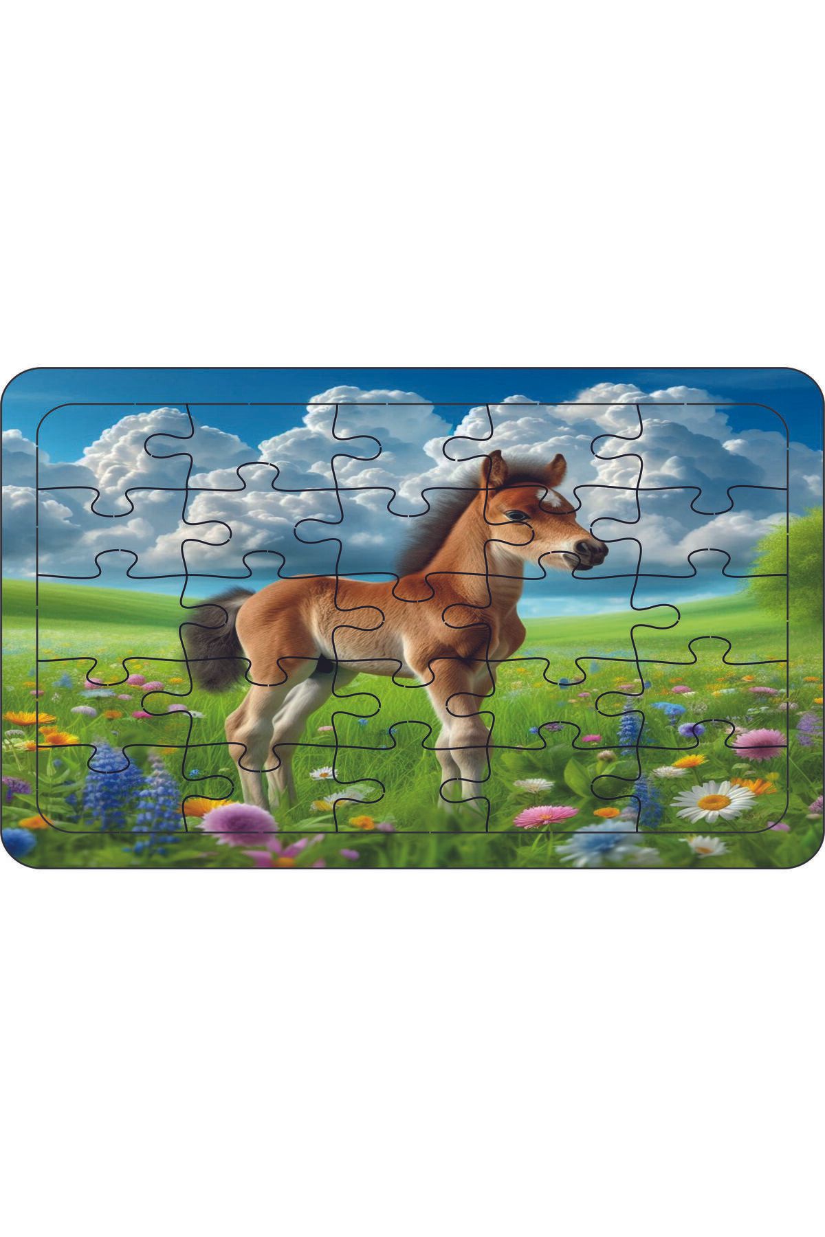 WOODENCRAFT HORSE AHŞAP PUZZLE 25 PARÇA ÇOCUK PUZZLE 23 X 14 ÖLÇÜLERİNDE
