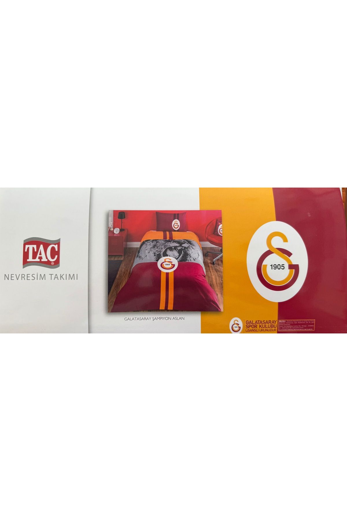 Taç Taç lisansli galatasaray şampiyon aslan tek kisilik nevresim takimi