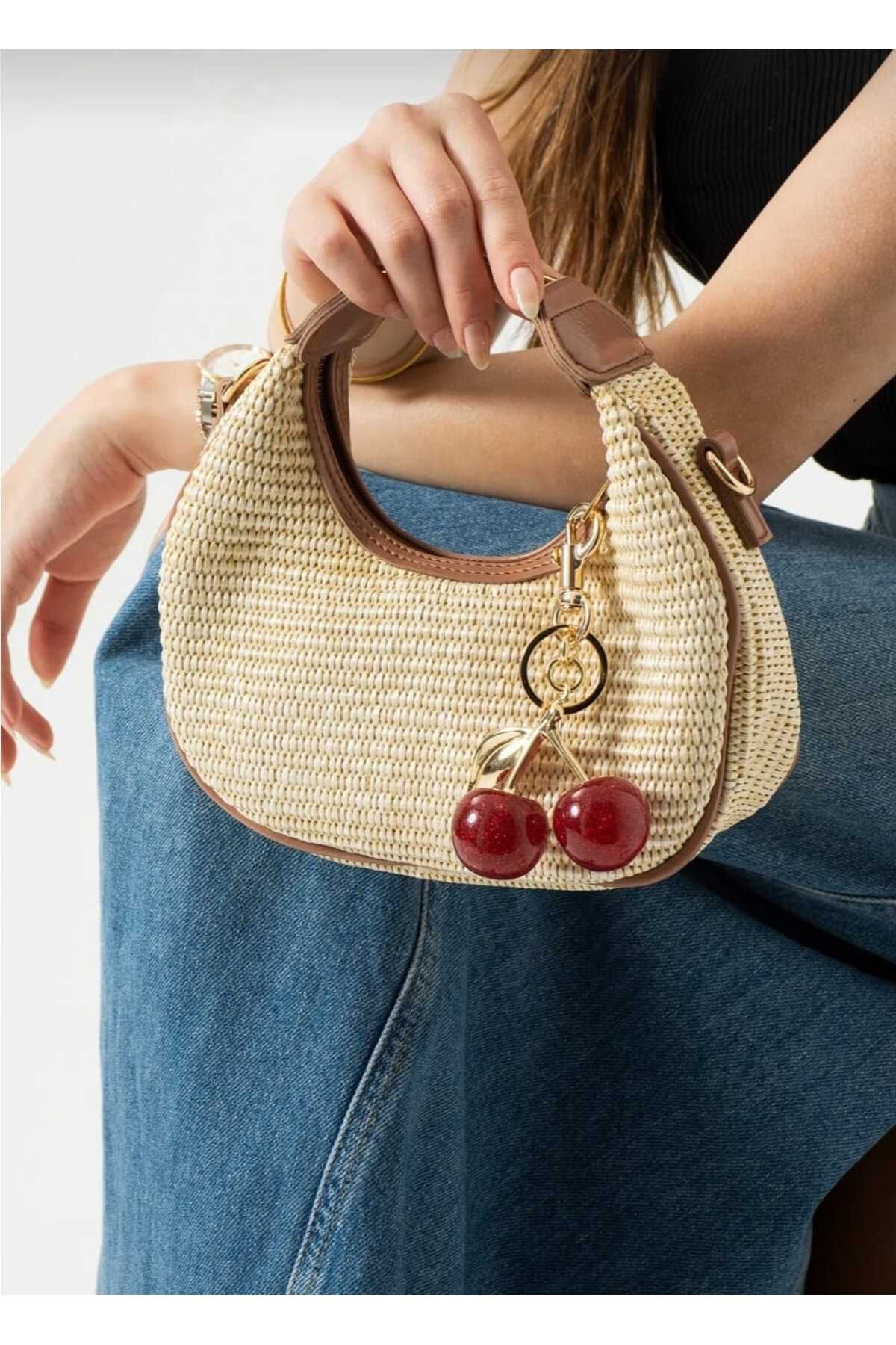 Die Fein Mini Model Hasır Charm Hediyeli Kadın El Ve Omuz Çantası
