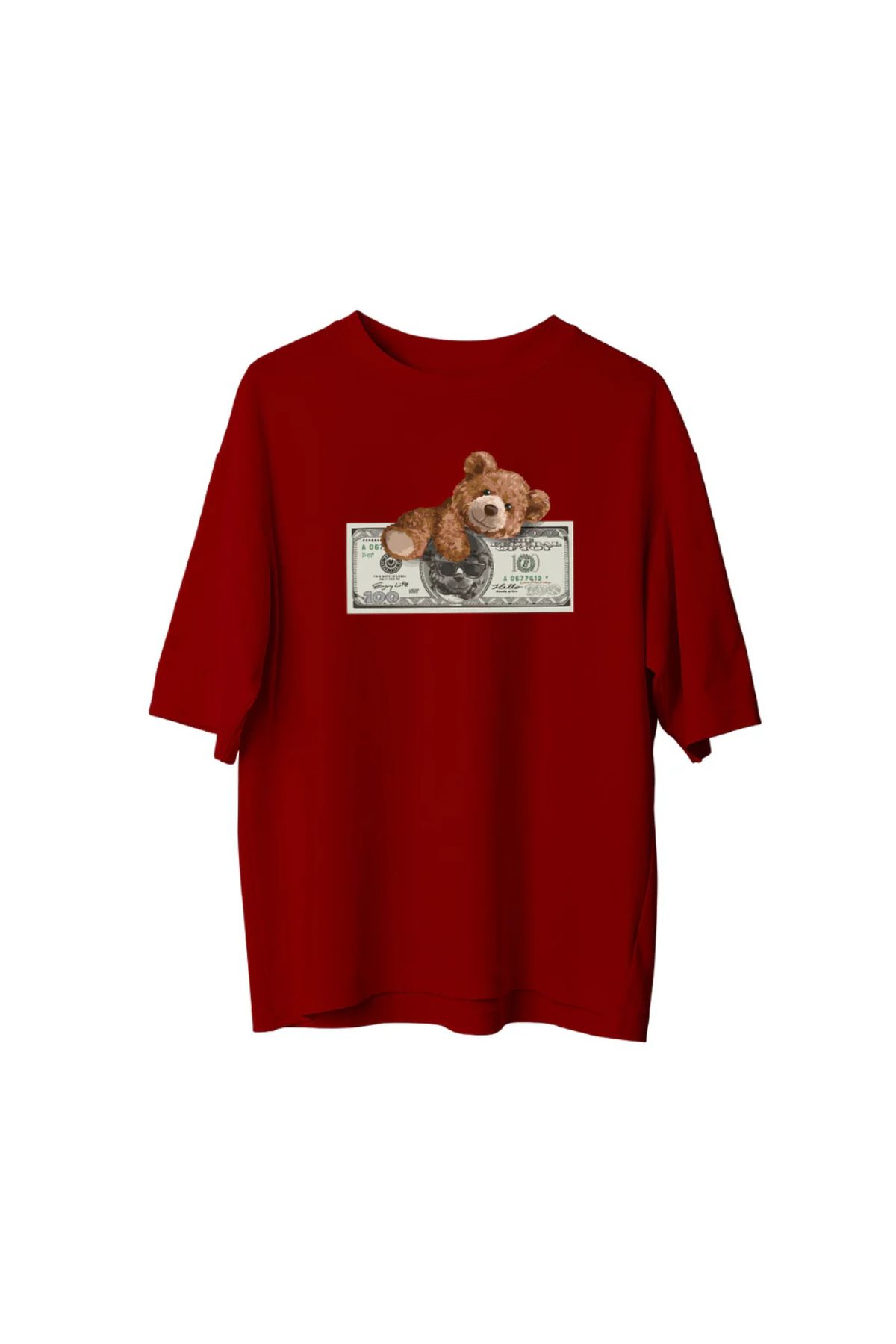 Koklonmoda Unisex Dolar Ayıcık Baskılı Oversize T-Shirt