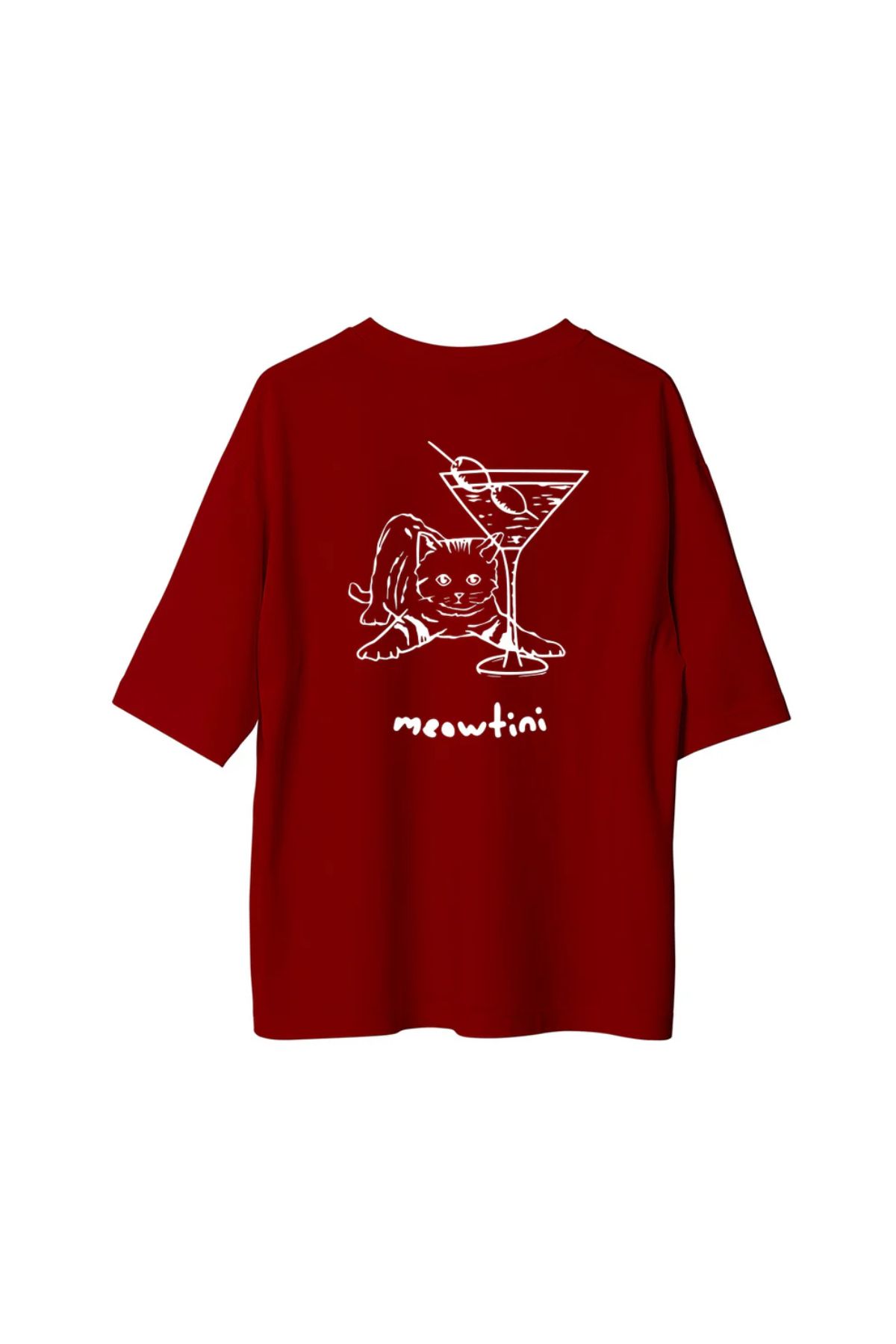 Koklonmoda Unisex Meowtine Baskılı Oversize T-Shirt