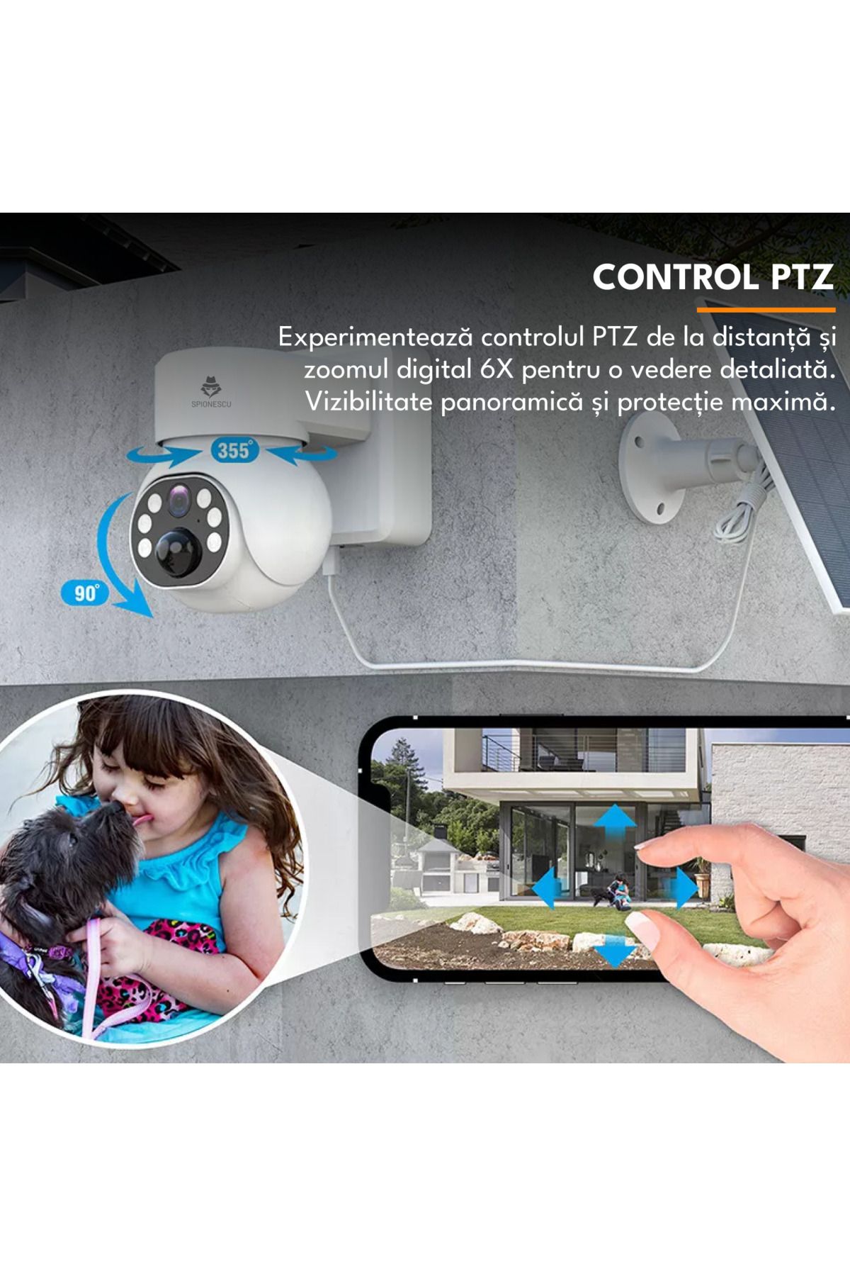 Spionescu-Surveillance camera with solar panel, Q18, 4G, 2MP, motion detector, two-way audio 6