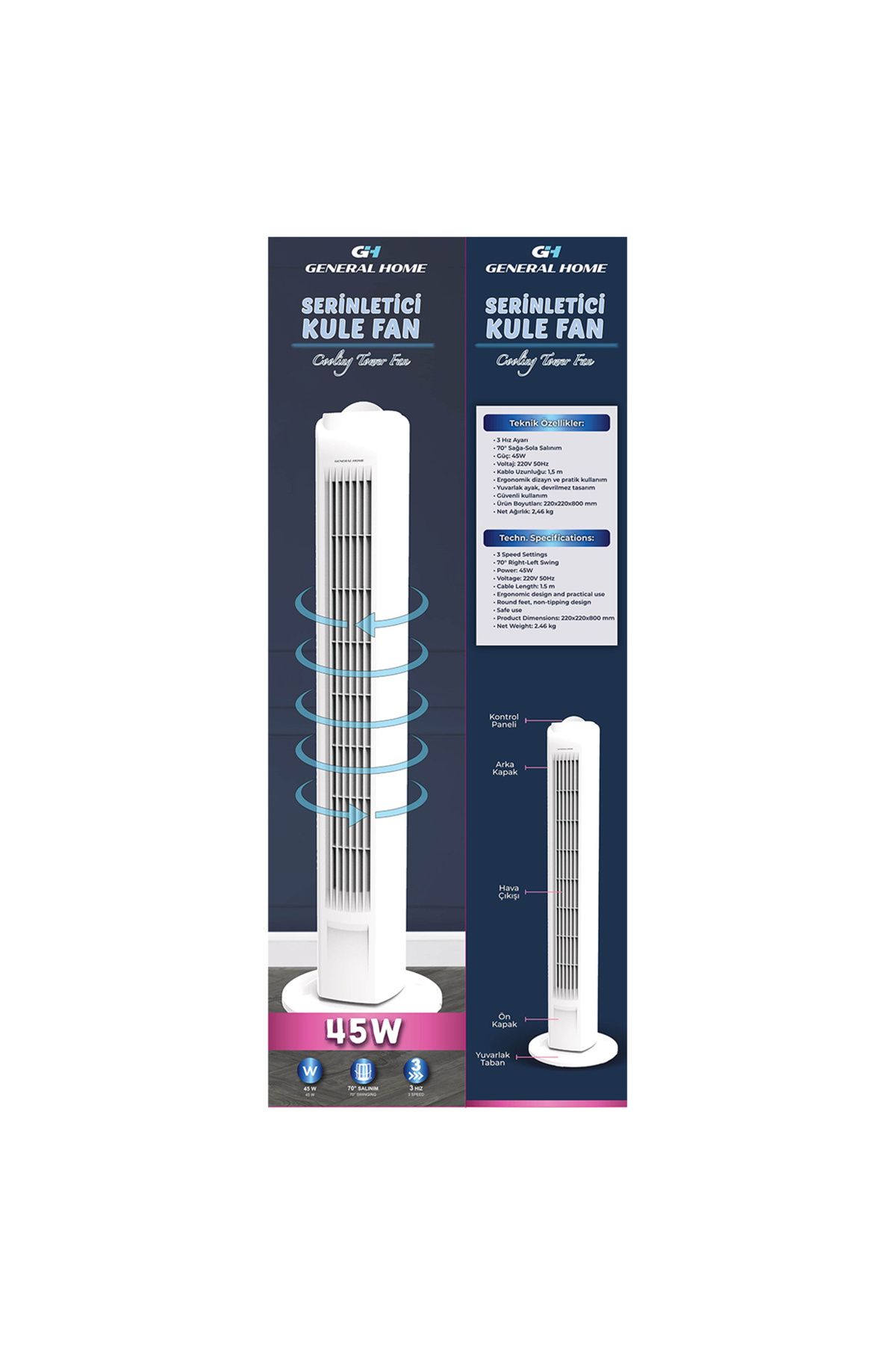 DİJİTA Serinletici Kule Fan GH-86