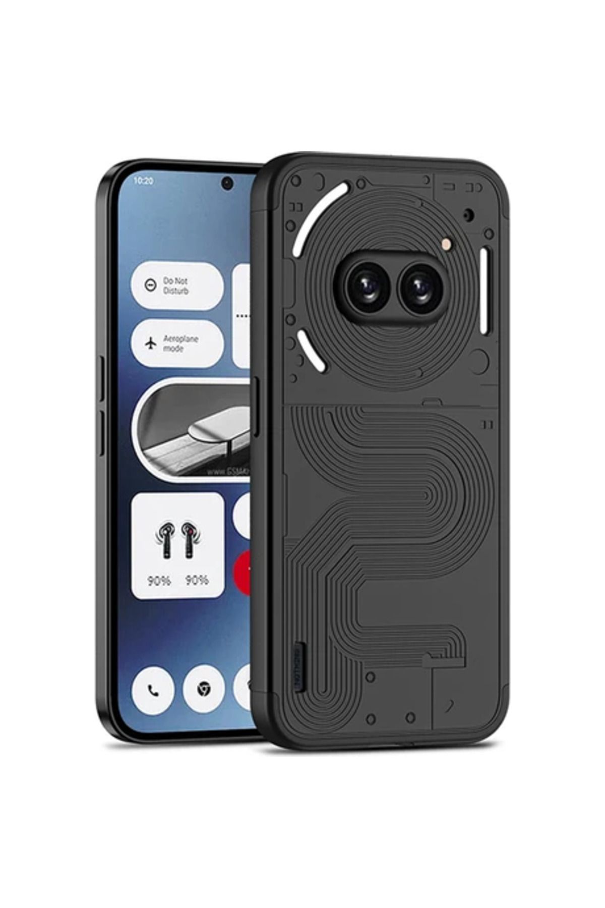 Obay hing Telefon (2A) PLUS/(2A) Kılıf Sert Pc Desen Baskı Pürüzsüz Dokunmatik Telefon Arka Kapak-Siyah