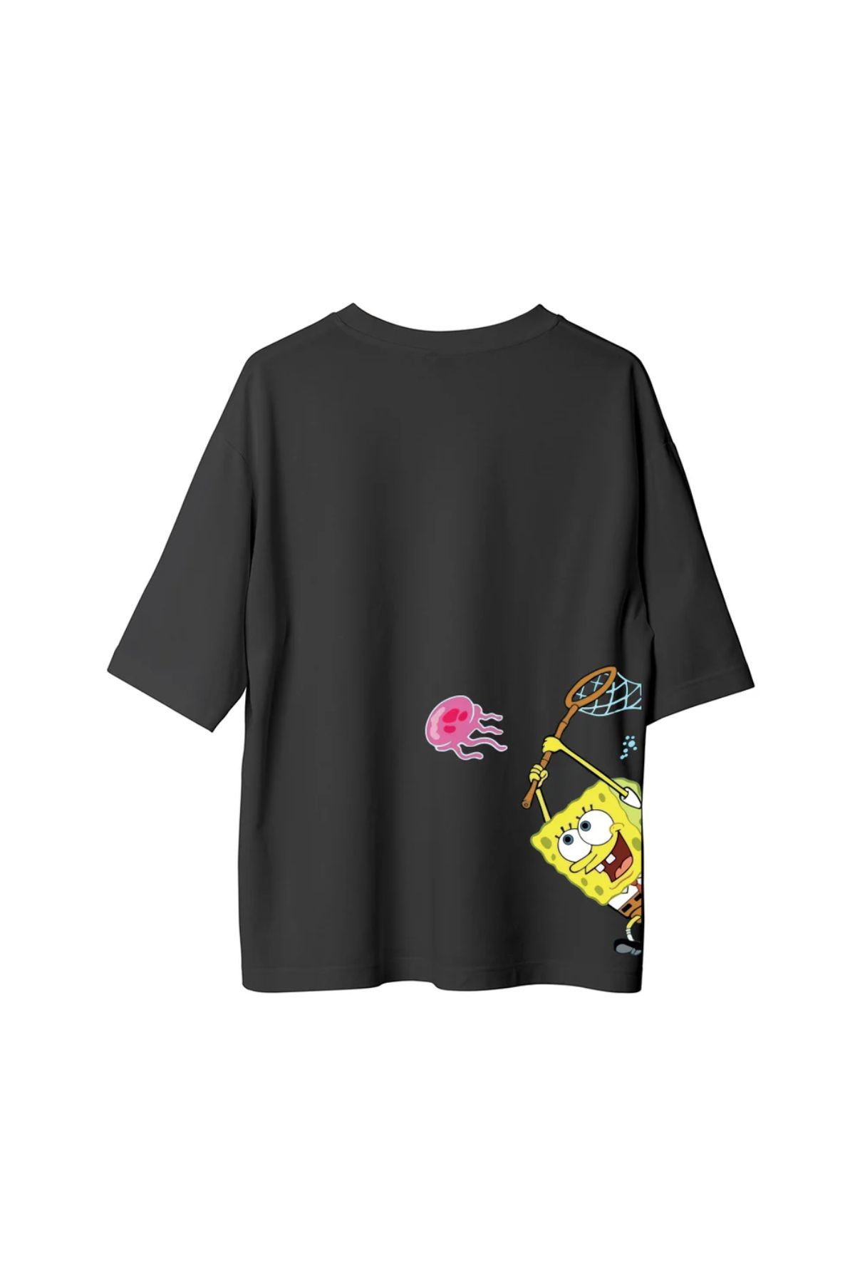 Koklonmoda Büyük Beden Unisex Süngerbob Baskılı Oversize T-Shirt