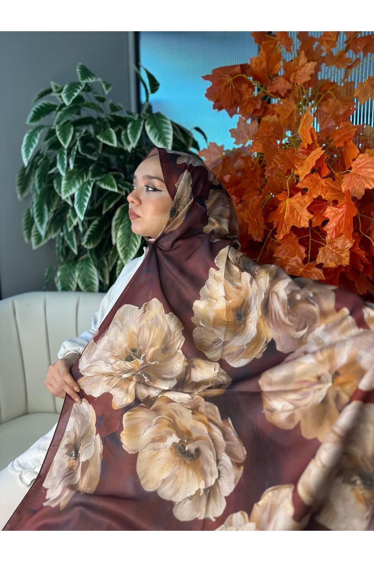 Oxygen Scarfs Rosaline Desen Pamuk İpek Şal-13000