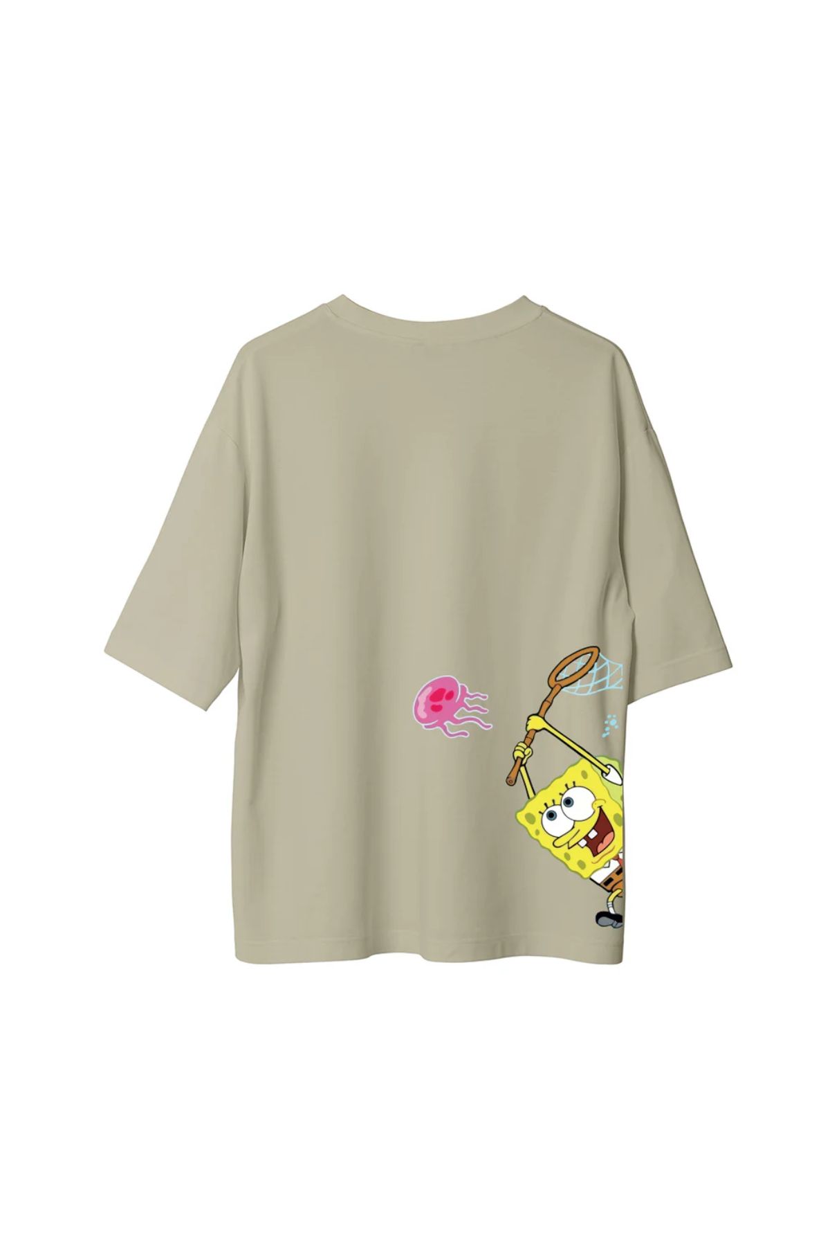 Koklonmoda Büyük Beden Unisex Süngerbob Baskılı Oversize T-Shirt