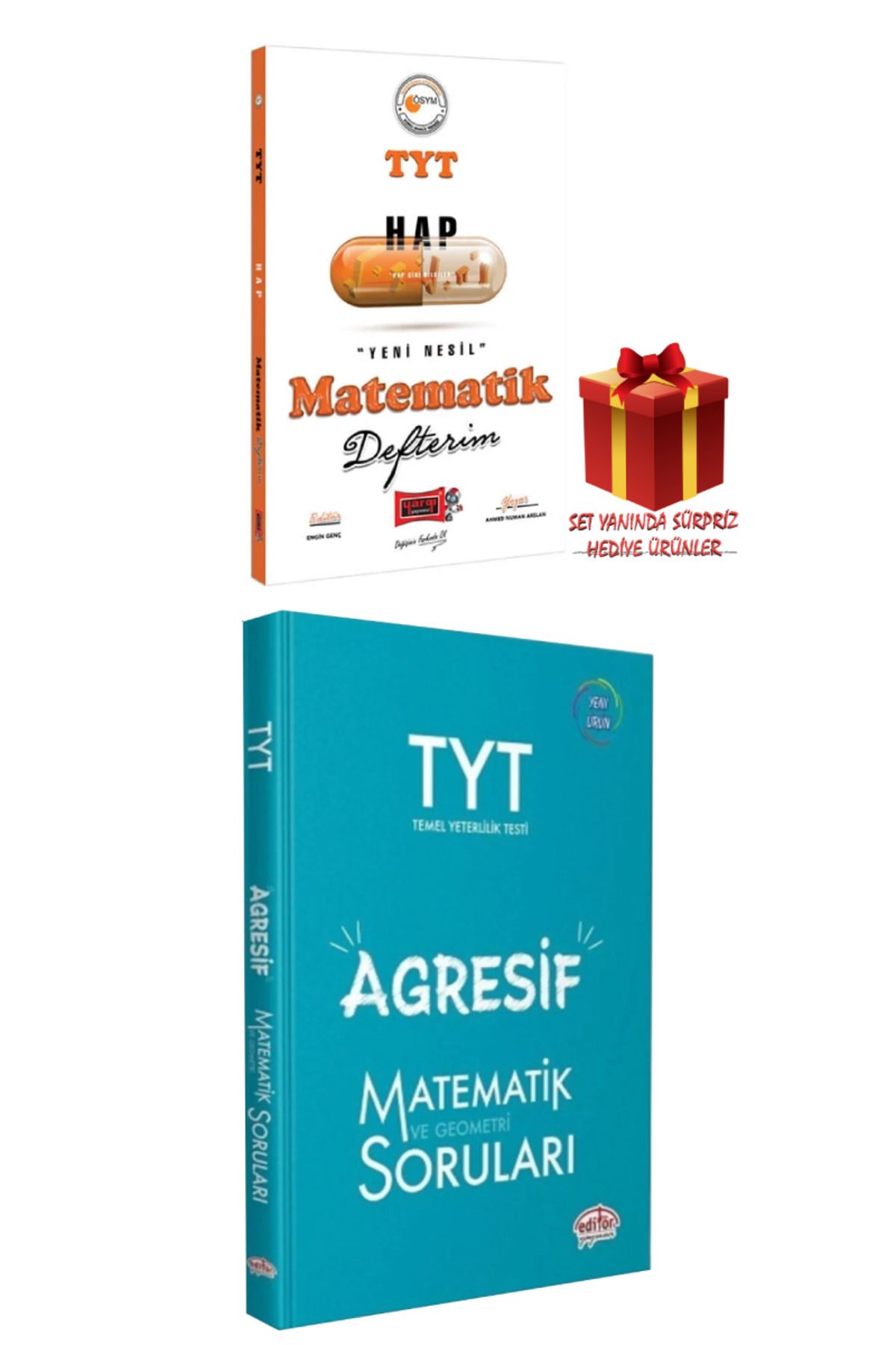 Yargı Yayınları TYT Matematik Defterim+ Editör TYT Agresif Matematik ve Geometri Soru Bankası+ Hediye