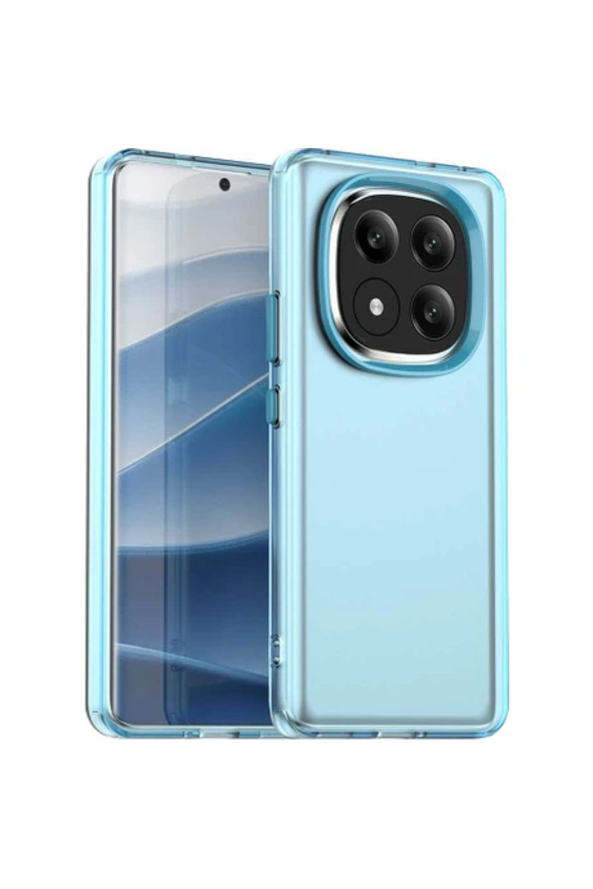 Obay 4U Sky Note 14 Pro+ 5G Kılıf Pc+Tpu+Pet Mat Düşmeyi Önleyici Telefon Arka Kapak-Mavi Için
