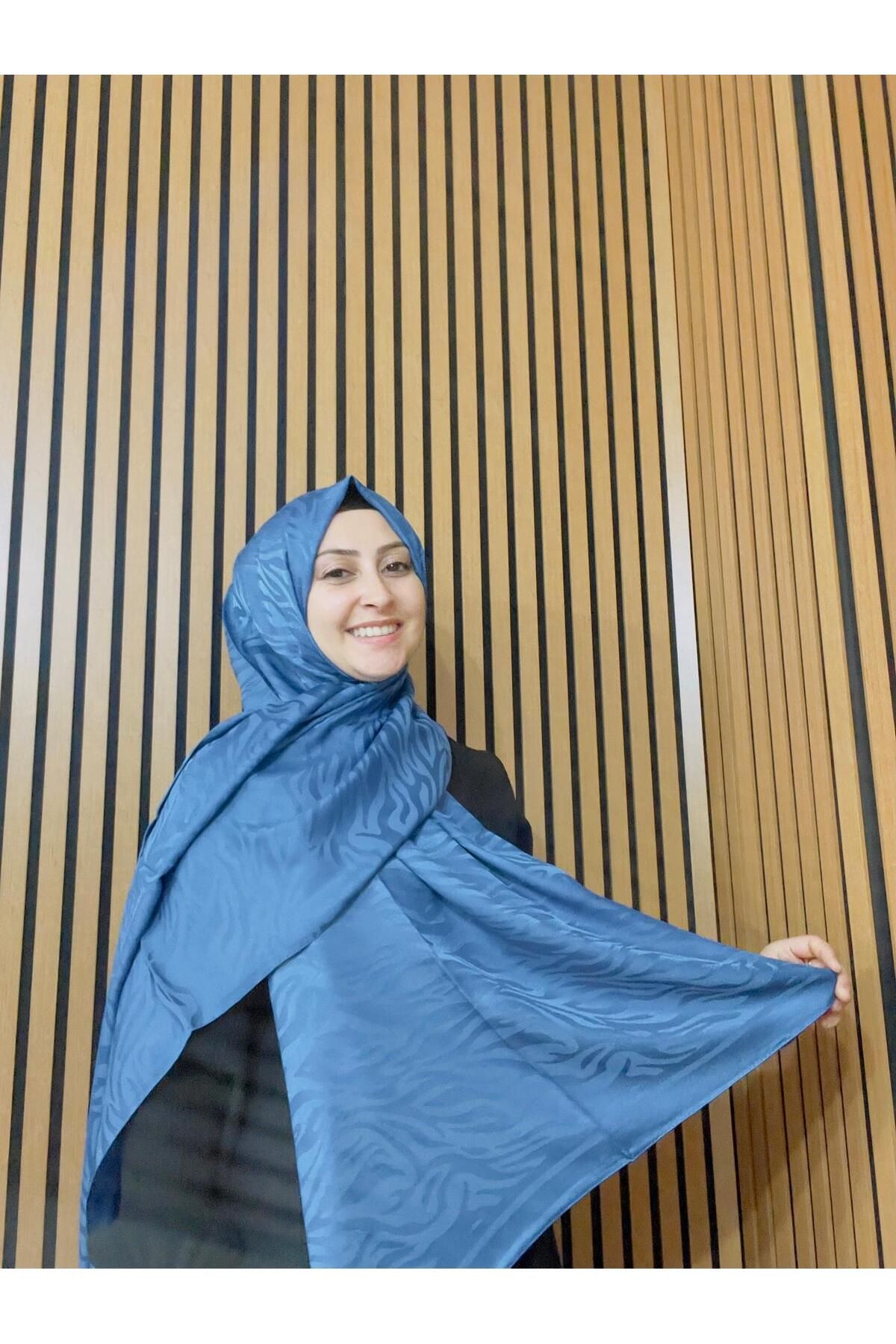 cananScarf Zebra Desen Pamuk Jakar İpek Şal