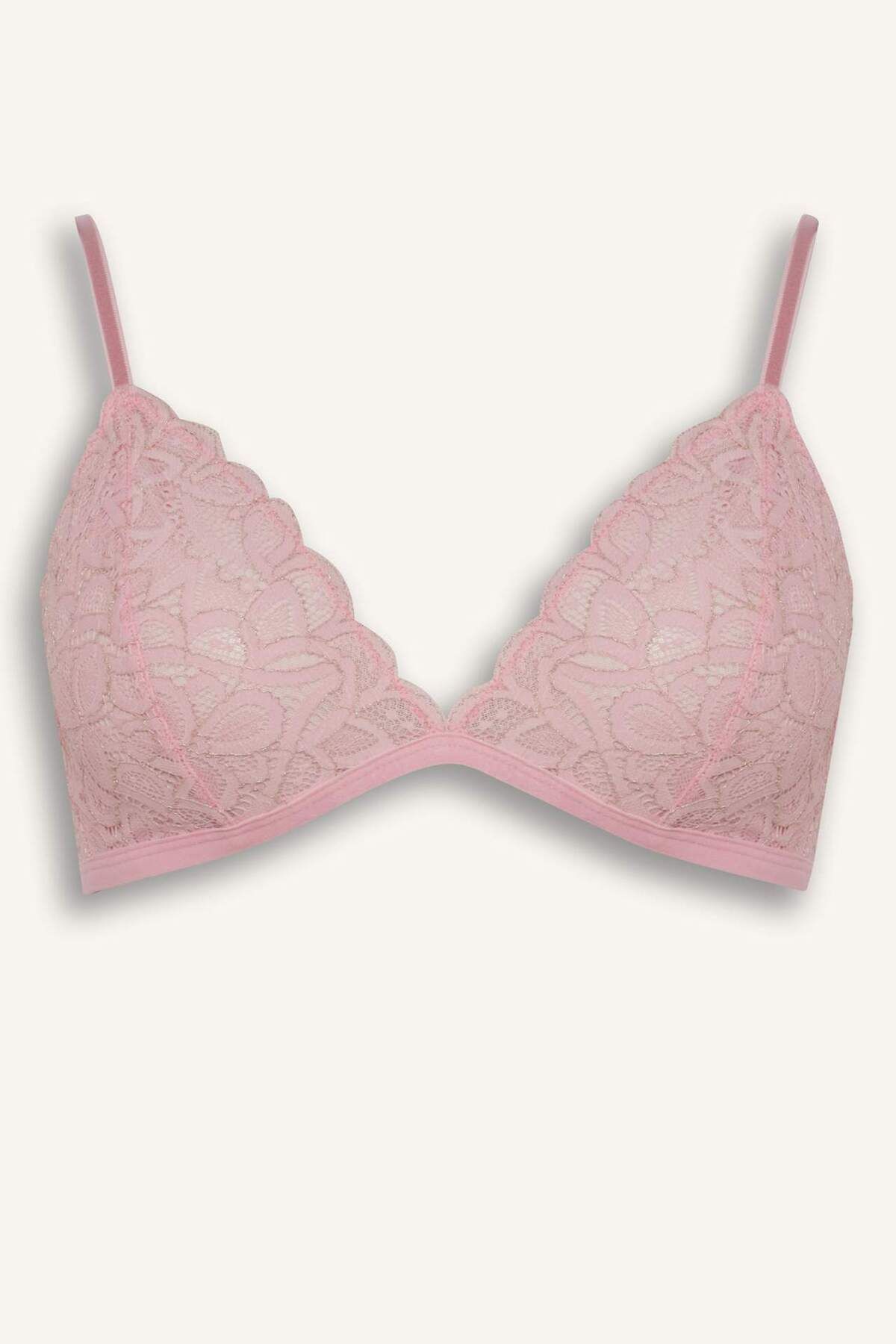 DeFacto Simli Dantel Kapsız Pedsiz Balensiz Triangle Bra-Fall in Love F5037AX25HS