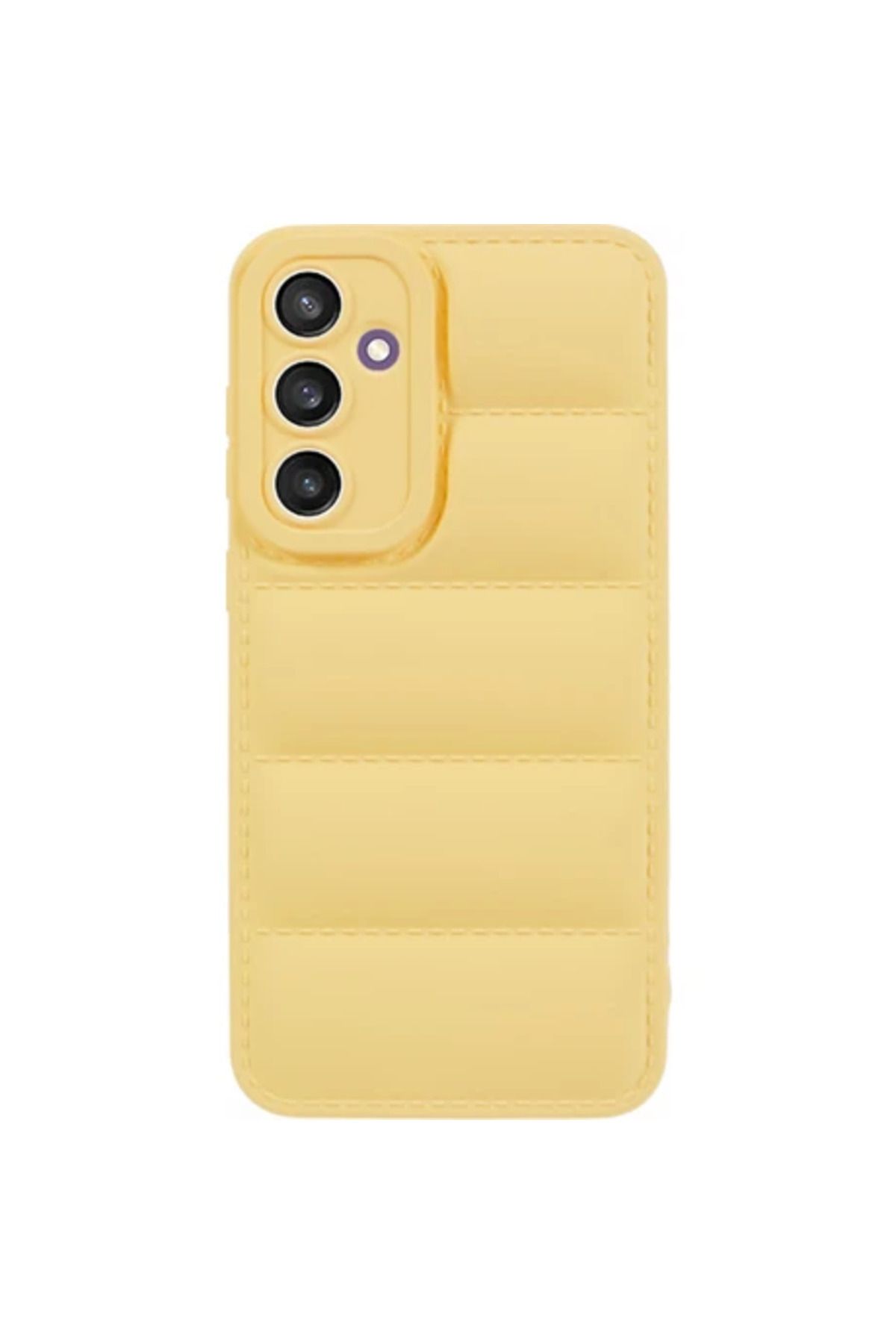 Obay Seashell Digital Galaxy S23 Fe Kılıf Aşağı Ceket Tasarımı Ka Telefon Arka Koruyucu-Sarı
