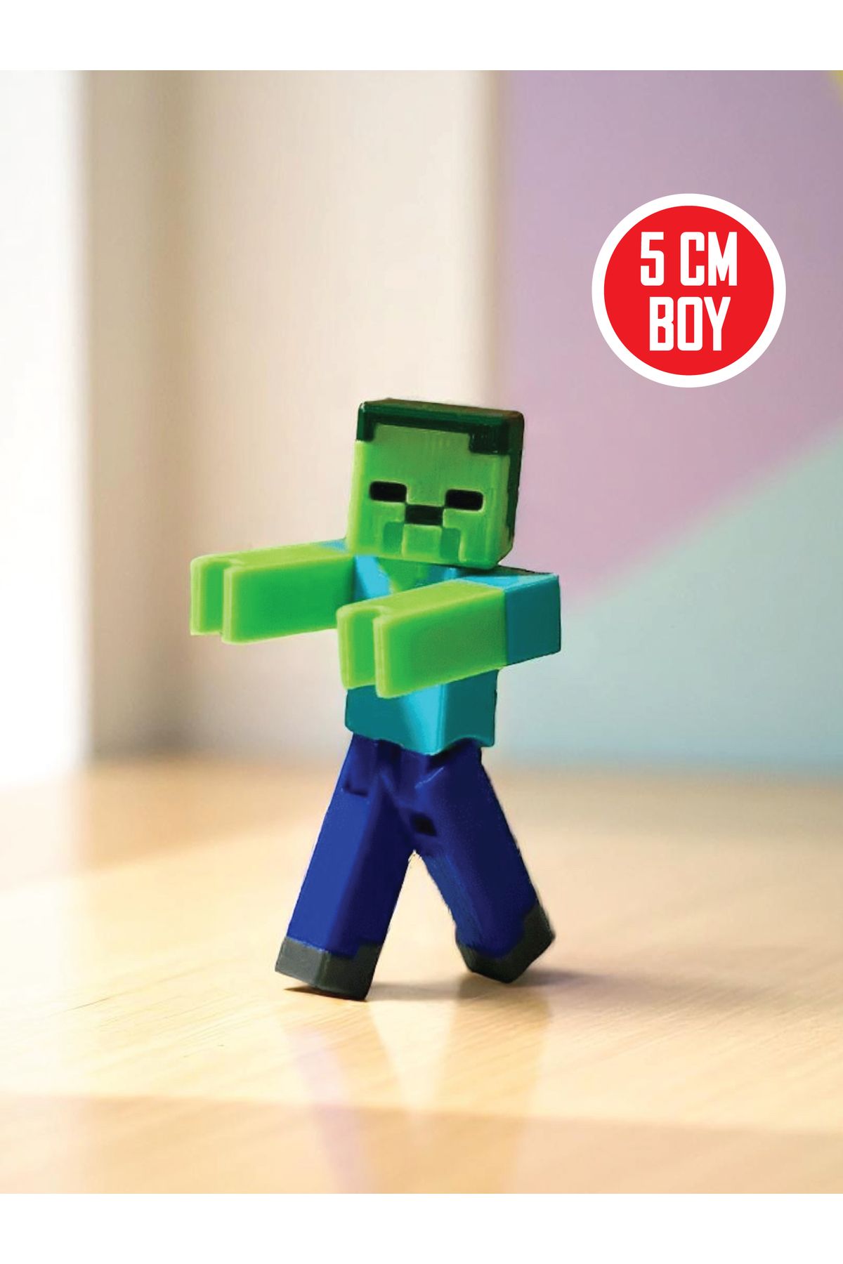 GiginGo Minecraft Zombi Figürü - Minecraft Oynar Eklemli Zombi - 5 CM