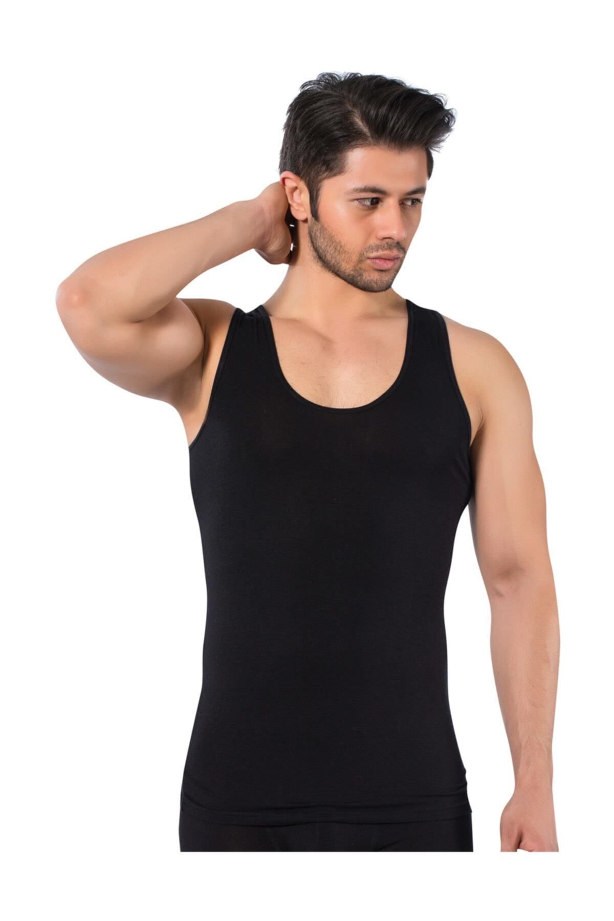 LÜXDRM-Gd Goldoremi 3 Pieces Bamboo Men's Lycra Black Undershirt 1