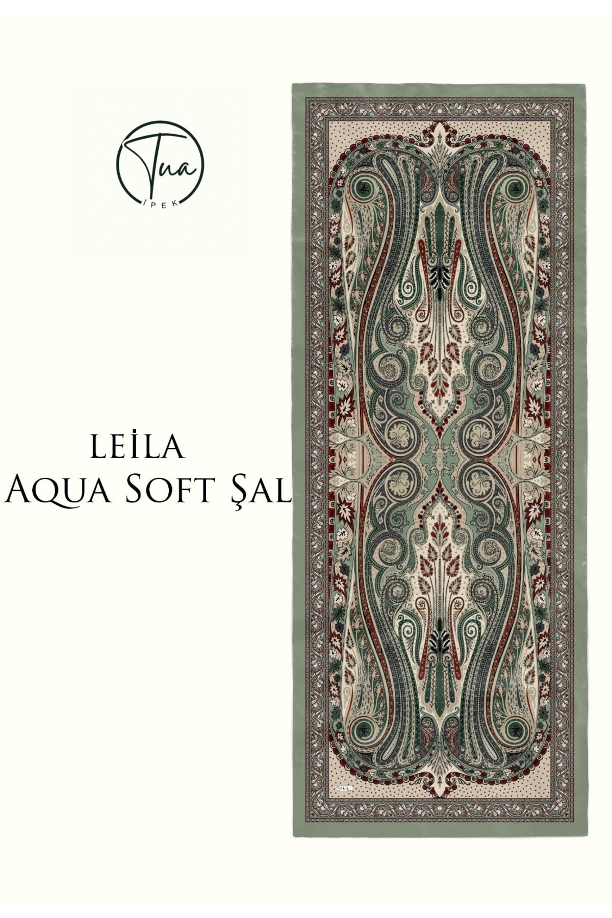 TUA İPEK LEİLA AQUA SOFT COTON ŞAL - ETNİK Desenli