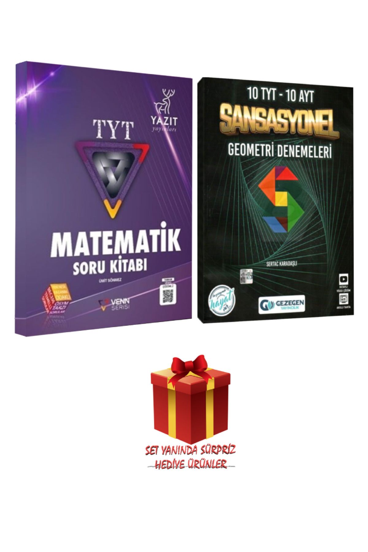 Gezegen Yayıncılık 10 TYT 10 AYT Sansasyonel Geometri Denemeleri+ Yazıt Venn Serisi TYT Matematik Soru Bankası+ Hediye