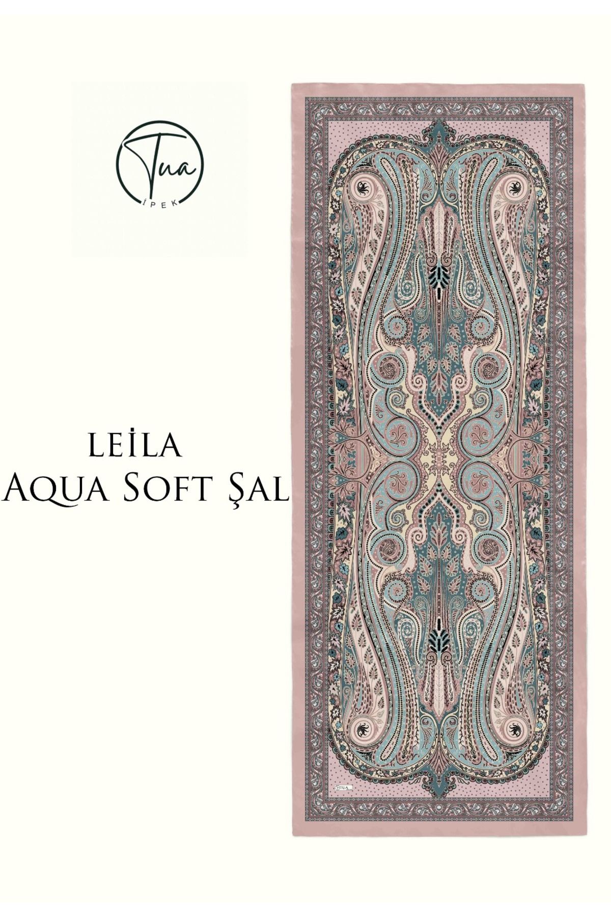 TUA İPEK LEİLA AQUA SOFT COTON ŞAL - ETNİK Desenli