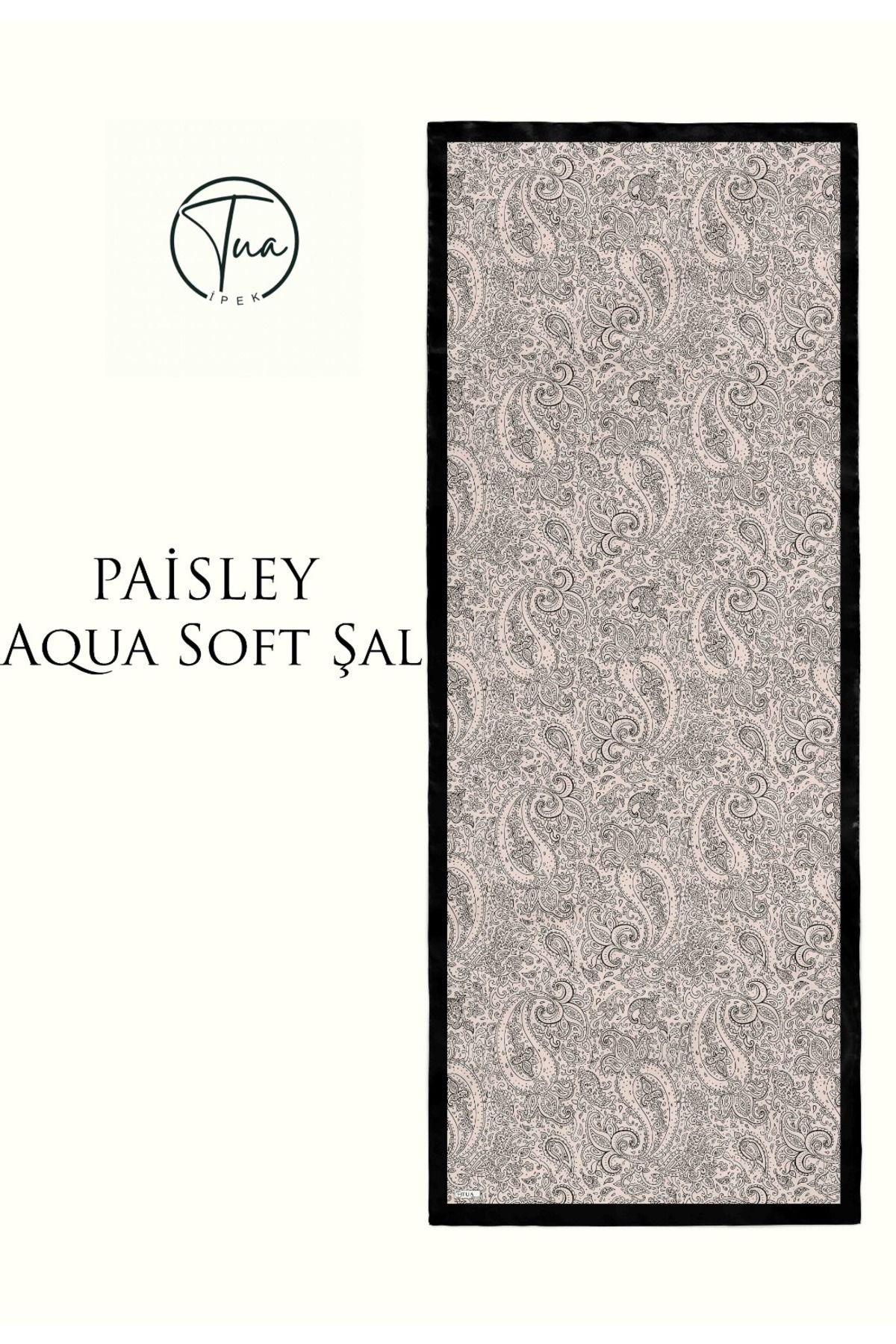 TUA İPEK PAİSLEY AQUA SOFT COTON ŞAL - ETNİK Desenli