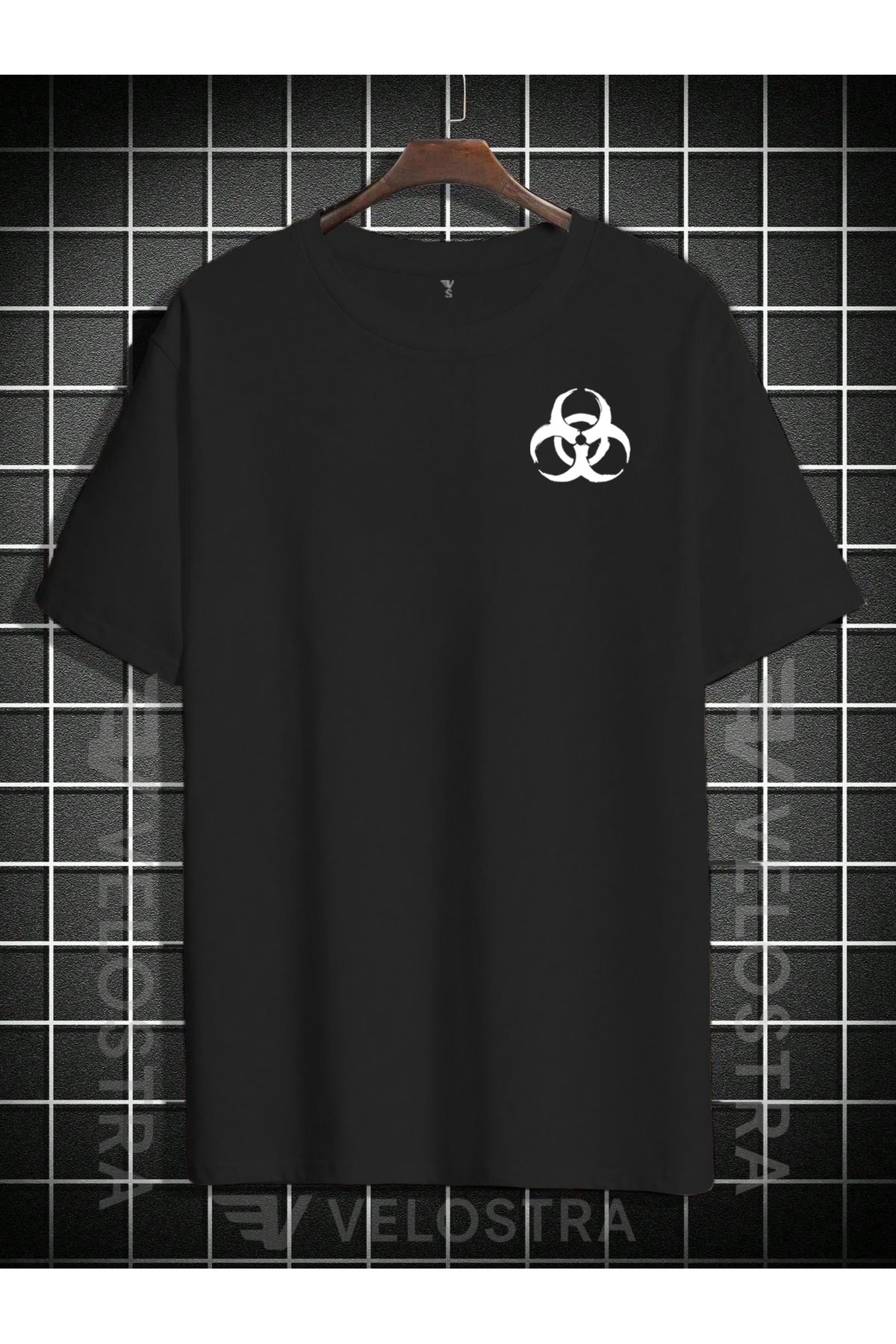 Velostra Unisex Biyolojik Tehlike Baskılı Oversize T-shirt