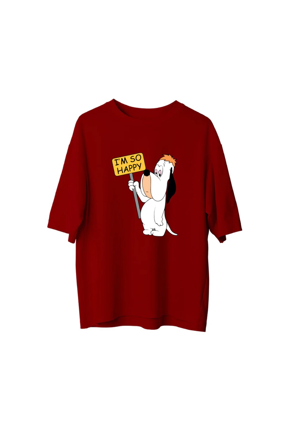 Koklonmoda Unisex I'm So Happy Baskılı Oversize T-Shirt