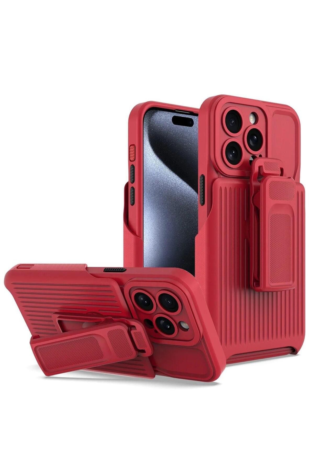 yuscerham iPhone 15 Pro ile uyumlu Klipsli Kılıf Dahili 360°Döndürme Standlı Kılıf Koruyucu Ayrılabilir Kapak