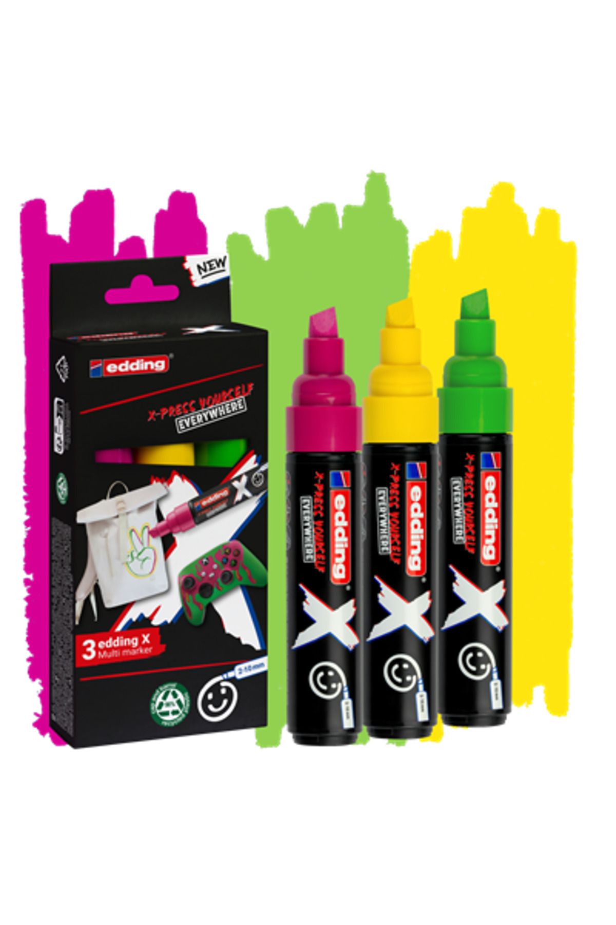 Edding 6900 X Multi Marker 2-10mm Kesik Uç 3'lü Set - Candy / 4-6900-3-3