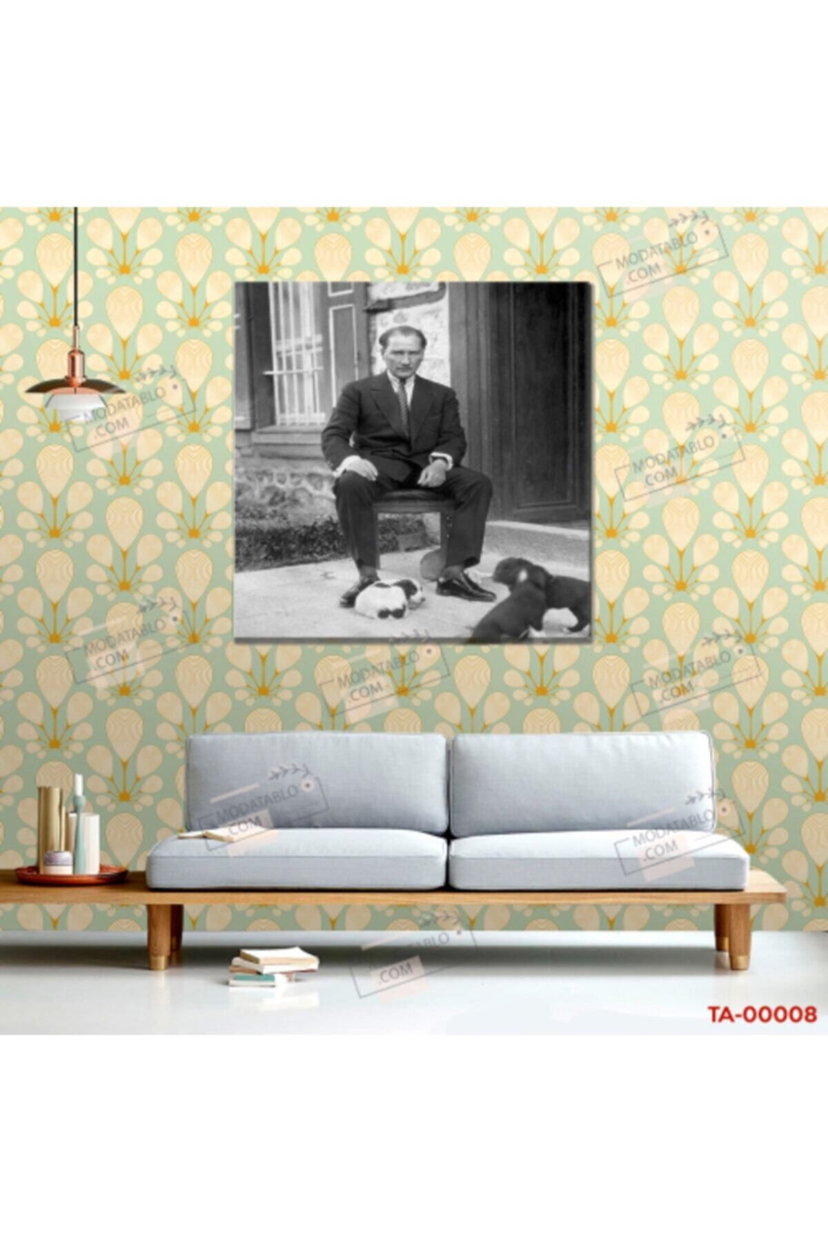 ModaTablo Atatürk Ve Yavru Köpekler Tablo | Kanvas Tablo