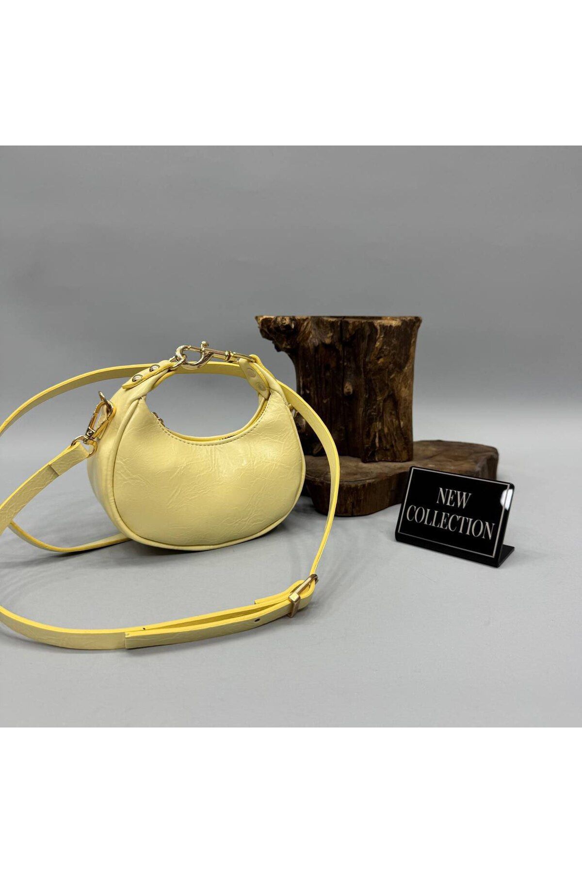 Detre Tasarım Gold Detaylı Mini Boy Deri Kadın El ve Omuz Çantası