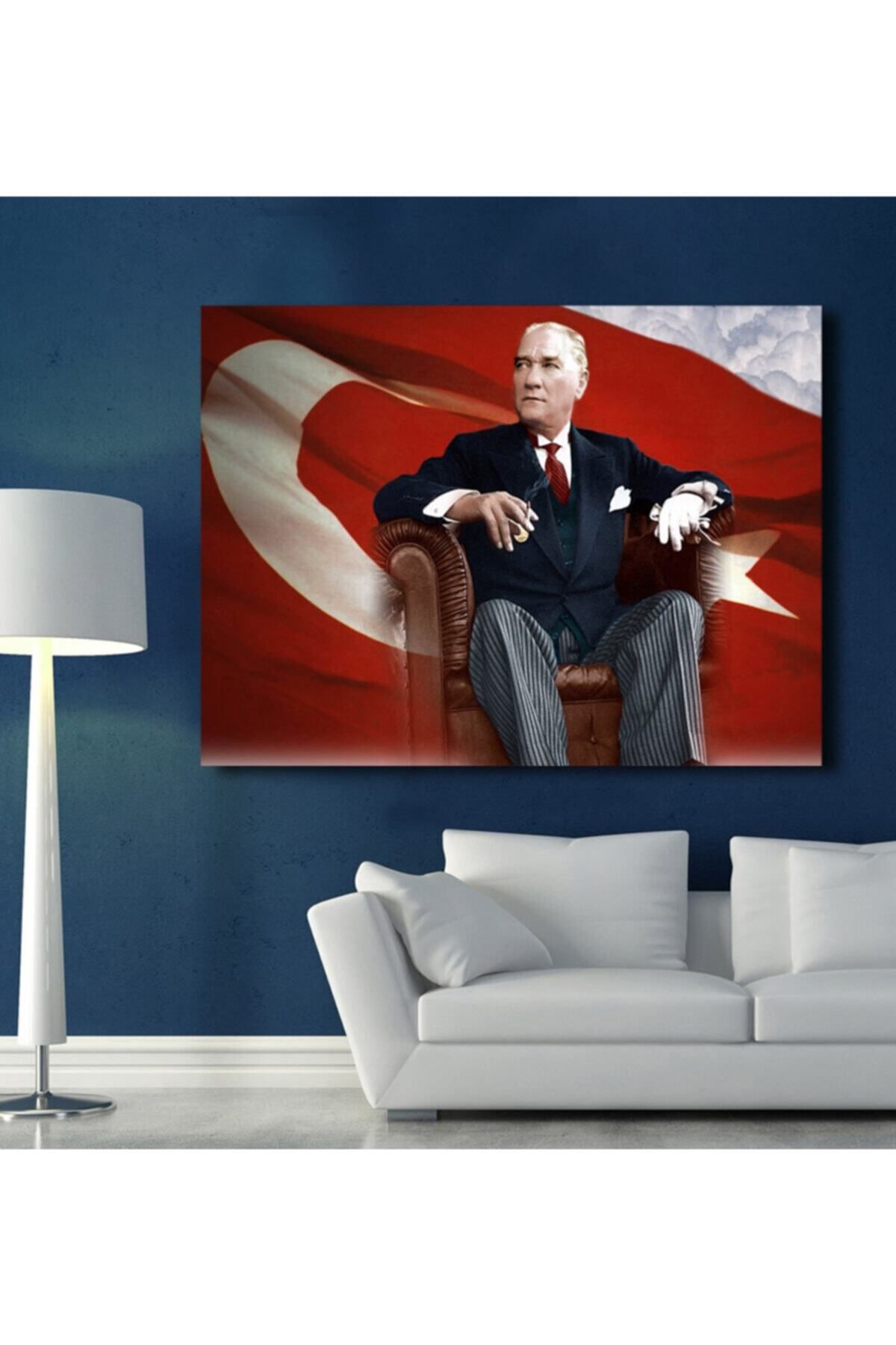 ASTABLO Atatürk Ve Turk Bayragı Temalı Kanvas Tablo