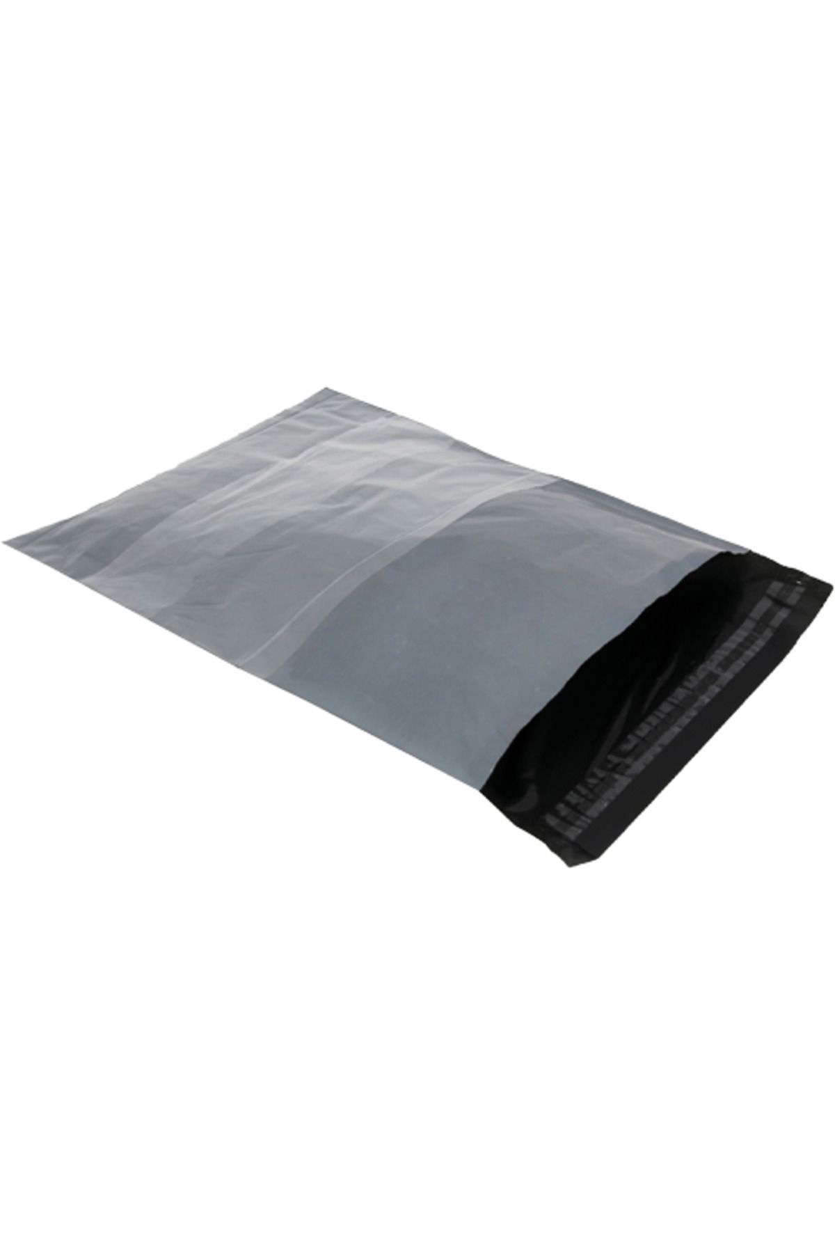KOLİTÜRK 45x55 +5 cm Pe Baskısız Bantlı Gri Siyah Cepli Kargo Poşeti 600 Adet