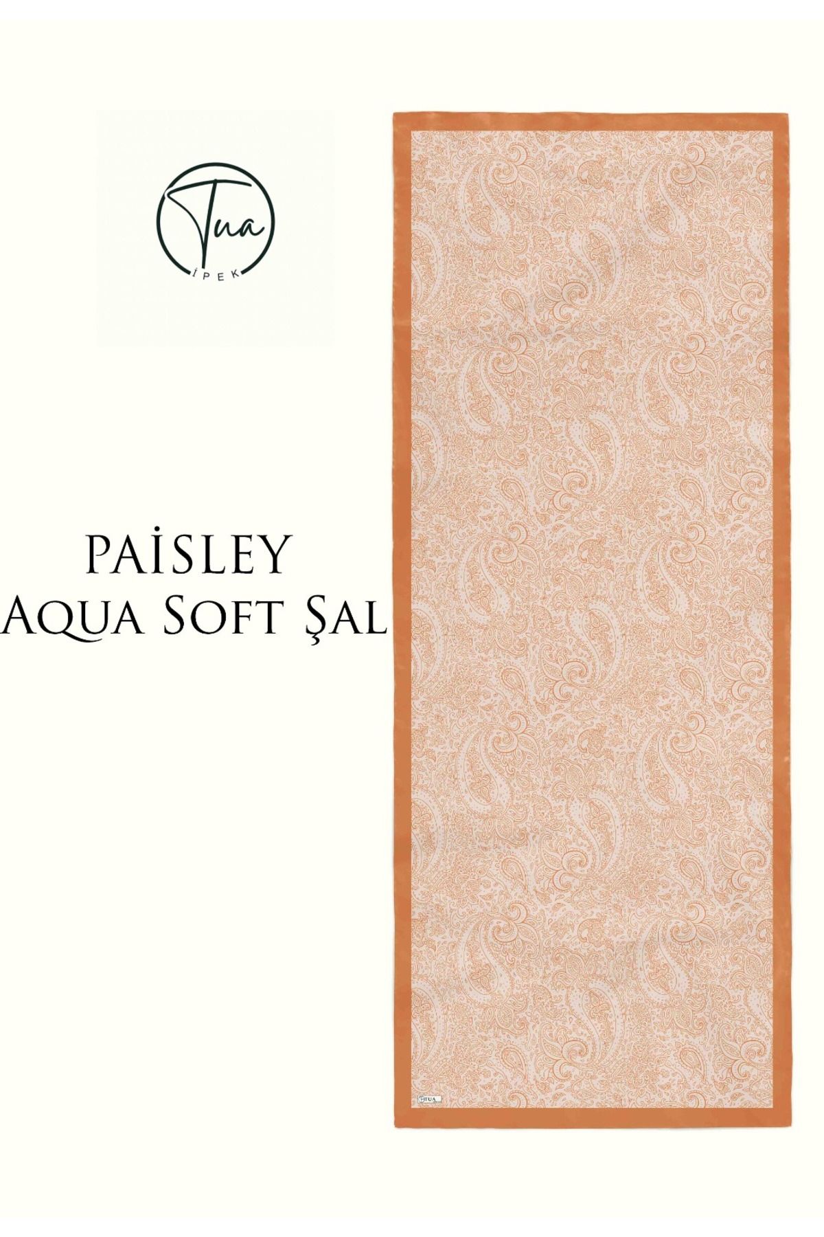 TUA İPEK PAİSLEY AQUA SOFT COTON ŞAL - ETNİK Desenli