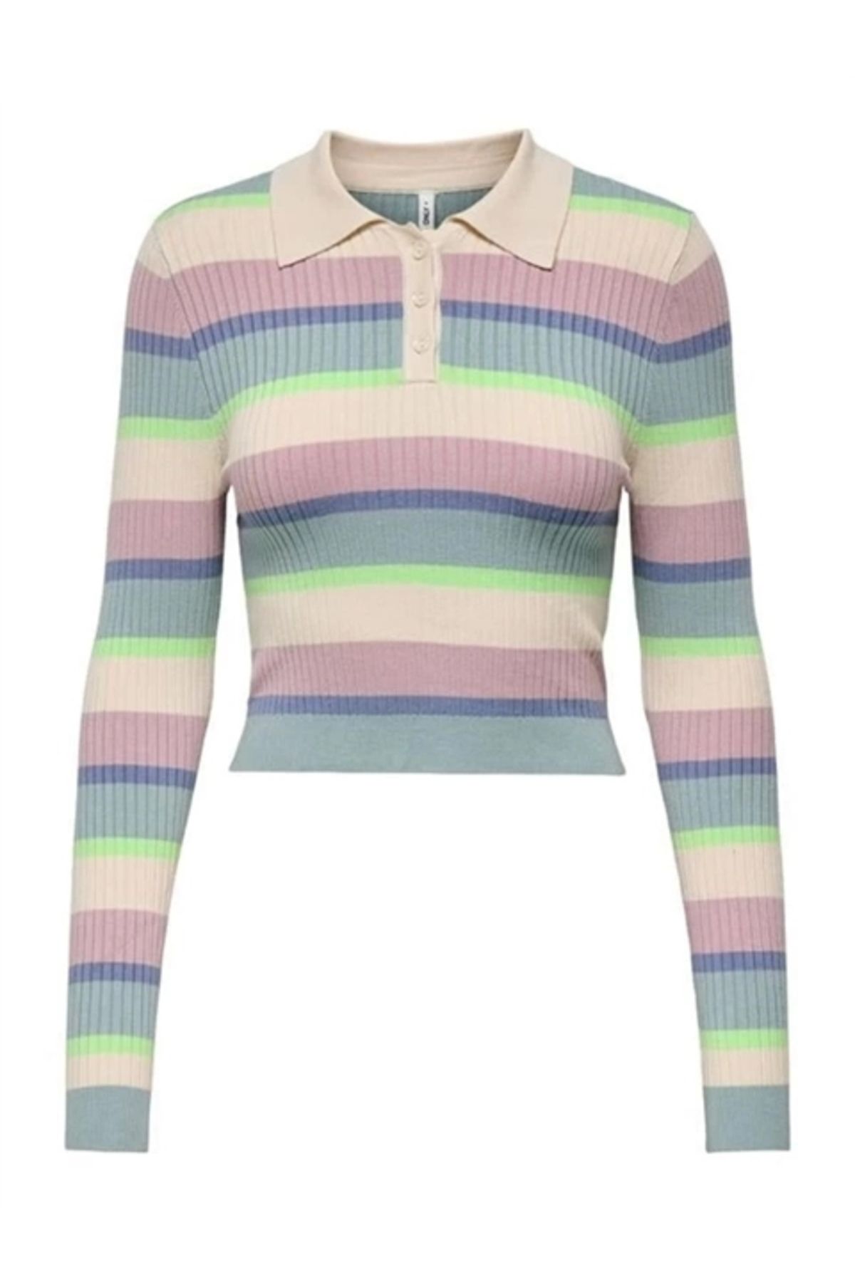 Alisim 15340979 Polo Yaka Crop Kadın Kazak