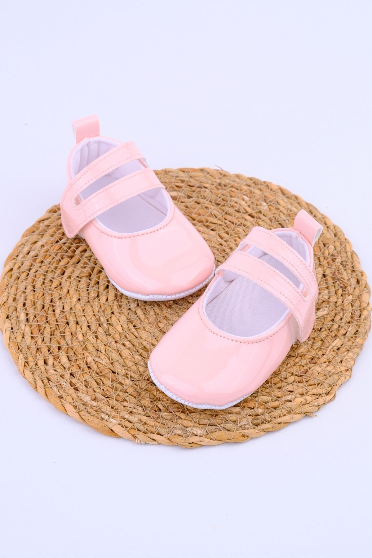 Nami Baby Rugan Pembe Kız Bebek Ayakkabısı Cırtcırtlı Şık Kız Bebek Ayakkabısı Ortopedik Bebek Patiği